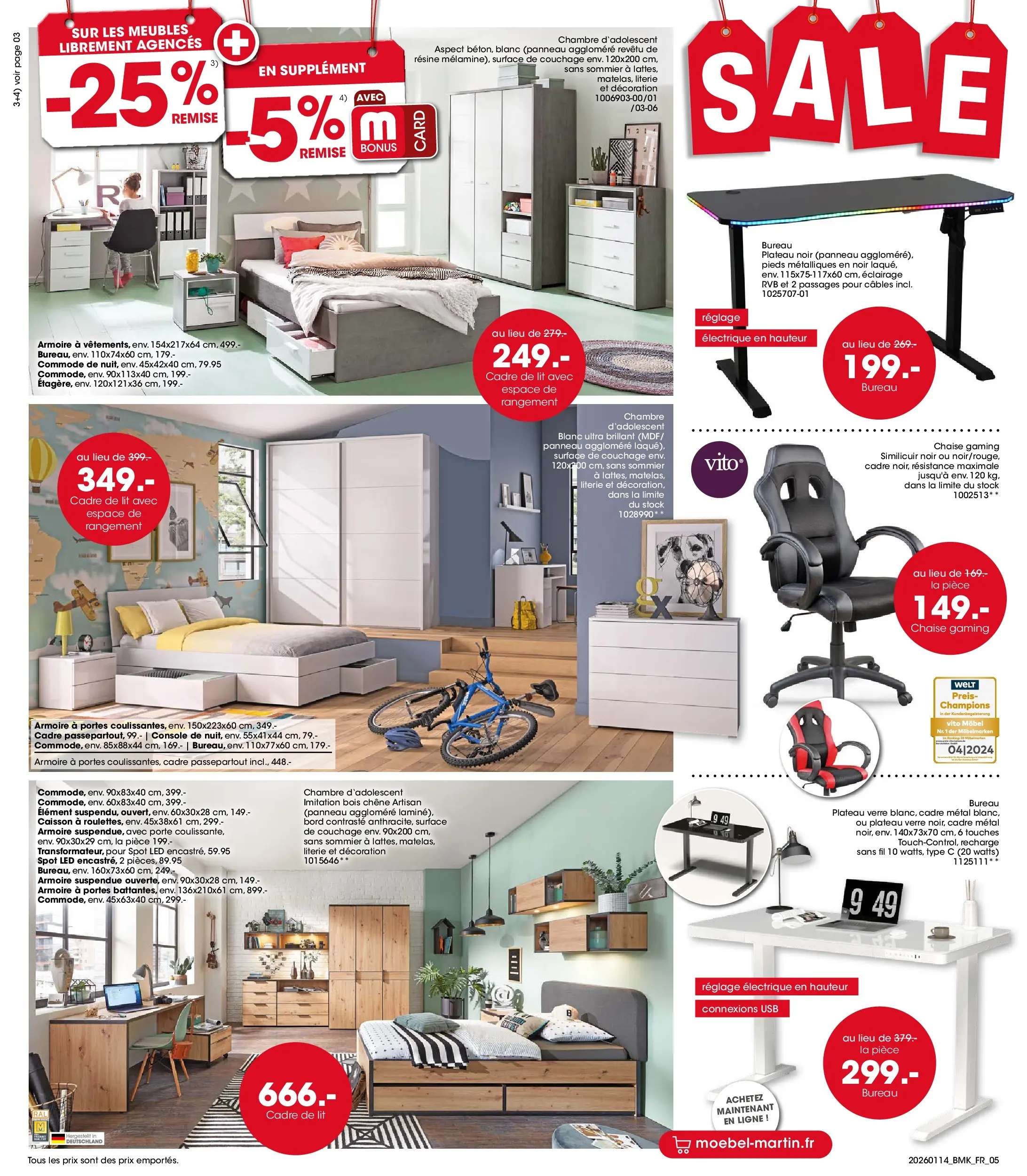 Möbel Martin - Möbel Martin: Offres hebdomadaires à partir du 13/01/2026 - promo en ligne | Page: 5 | Produits: Chaise gaming, Lit, Chaise, Literie