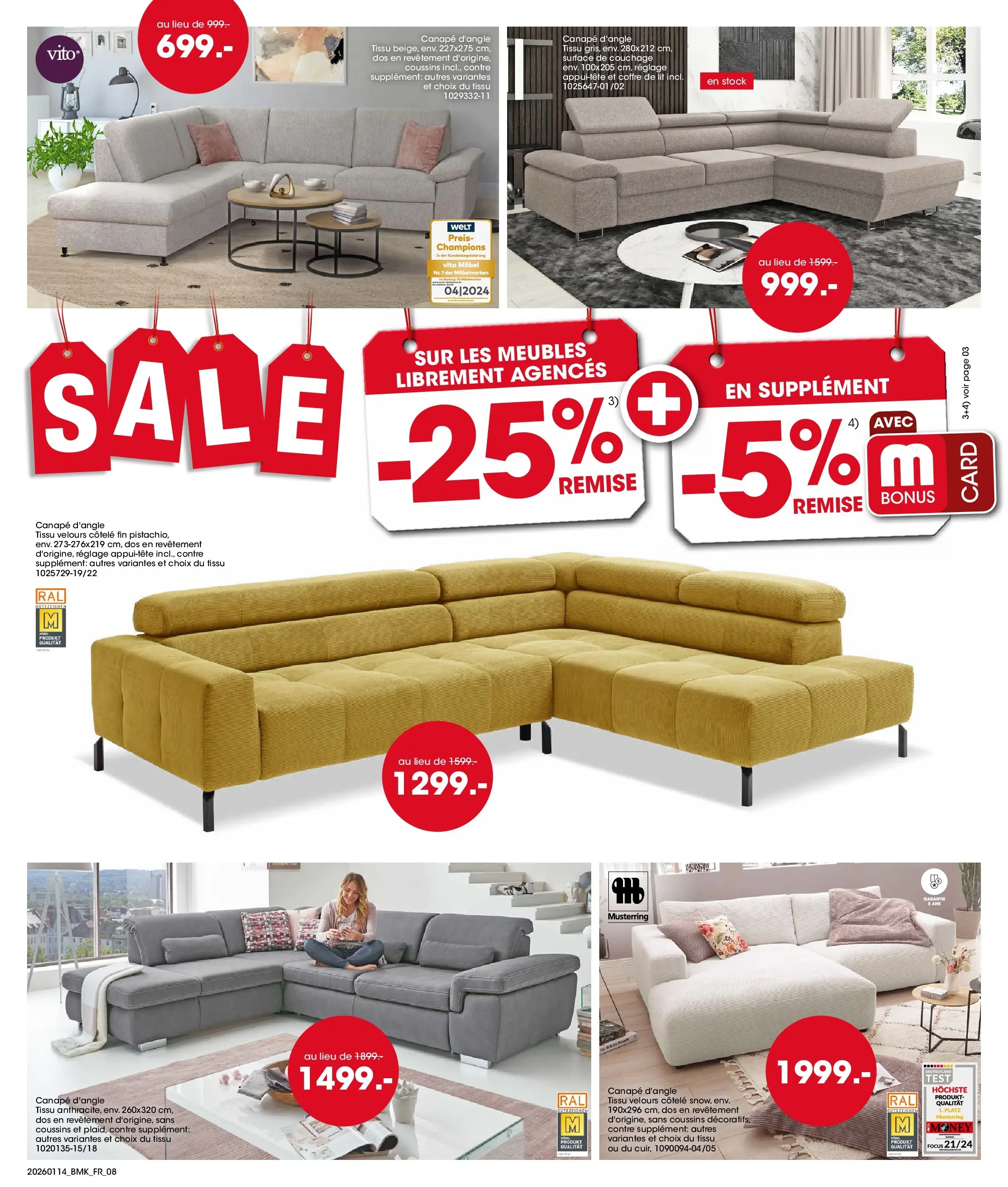 Möbel Martin - Möbel Martin: Offres hebdomadaires à partir du 13/01/2026 - promo en ligne | Page: 8 | Produits: Lit, Canapé