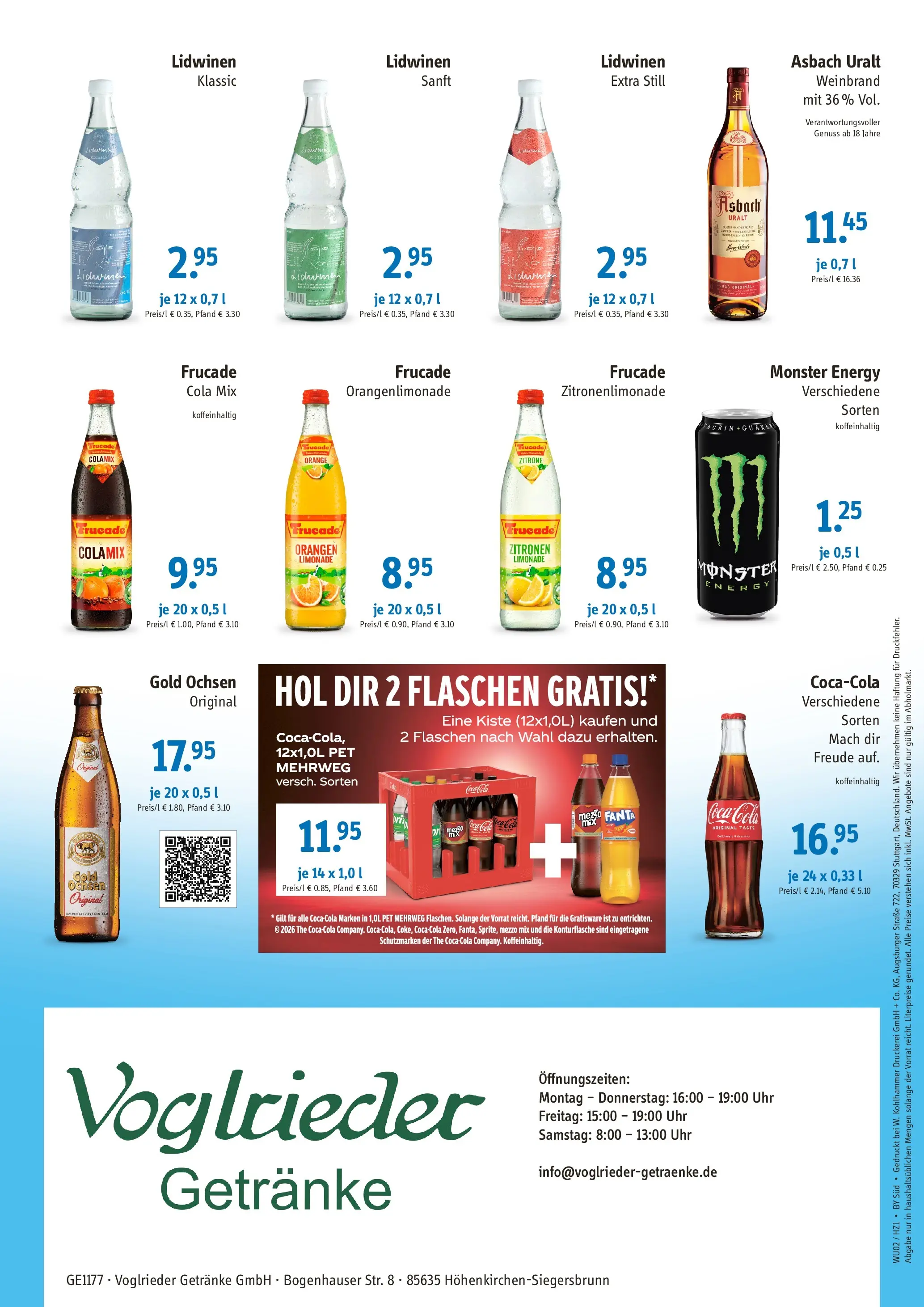 Angebote - Getränke Voglrieder: Angebote (ab 01.02.2026) zum Blättern | Seite: 2 | Produkte: Fanta, Energy, Uhr, Zitronen