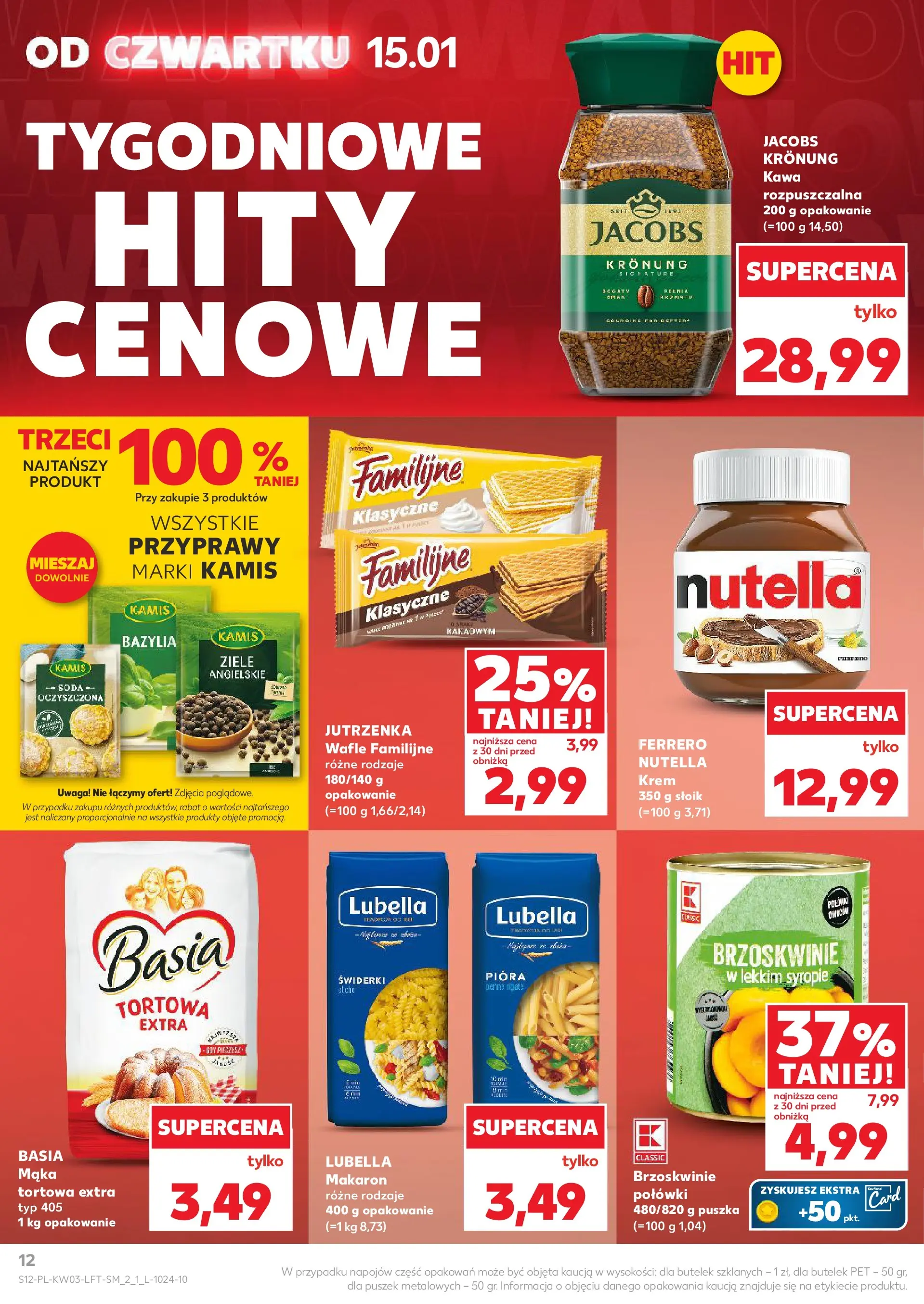 Kaufland gazetka od 15.01.2026 - od jutra PDF | Strona: 12 | Produkty: Ziele angielskie, Bazylia, Kawa, Krem