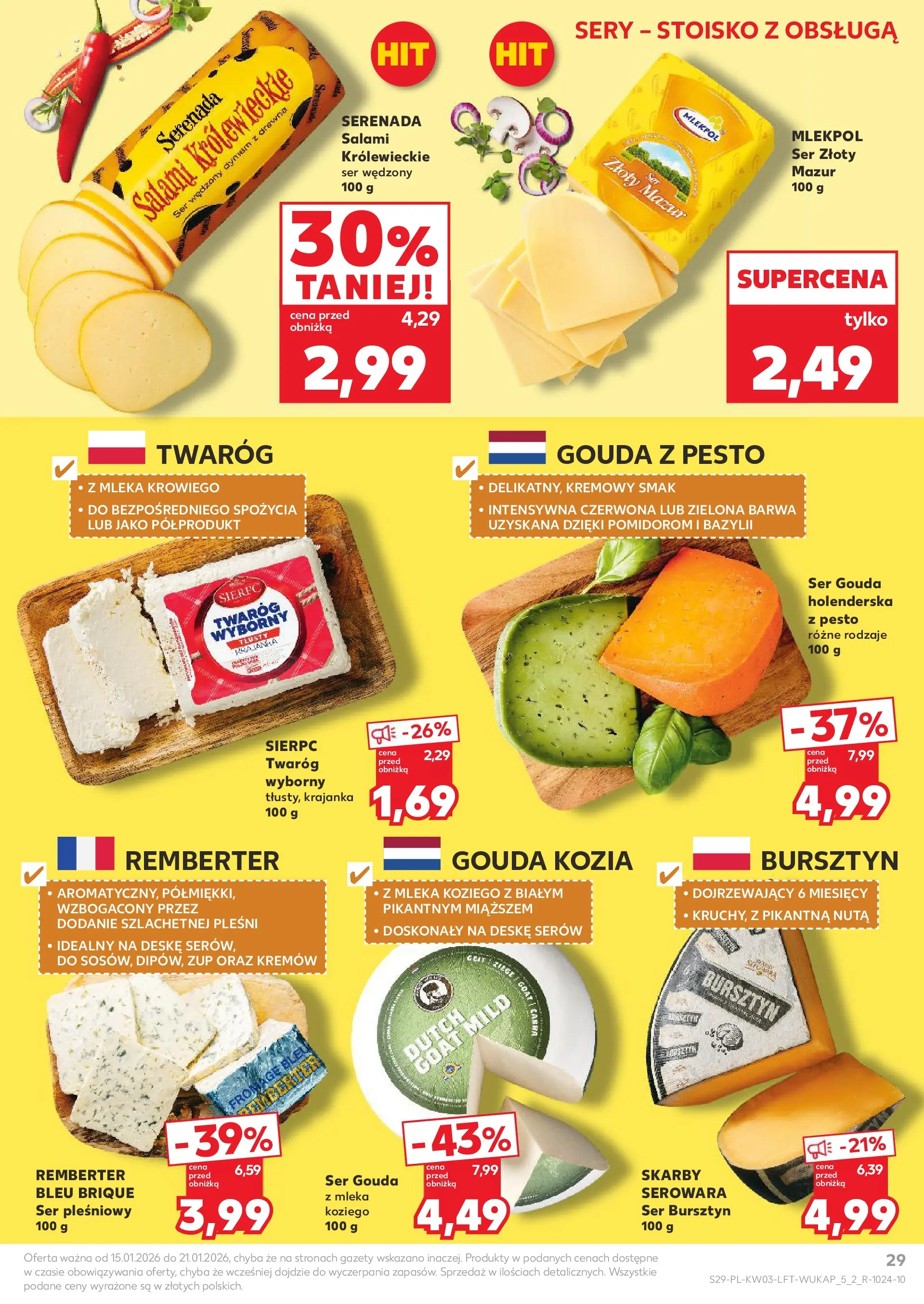 Kaufland gazetka od 15.01.2026 - od jutra PDF | Strona: 29 | Produkty: Mleka, Pesto, Ser, Twaróg