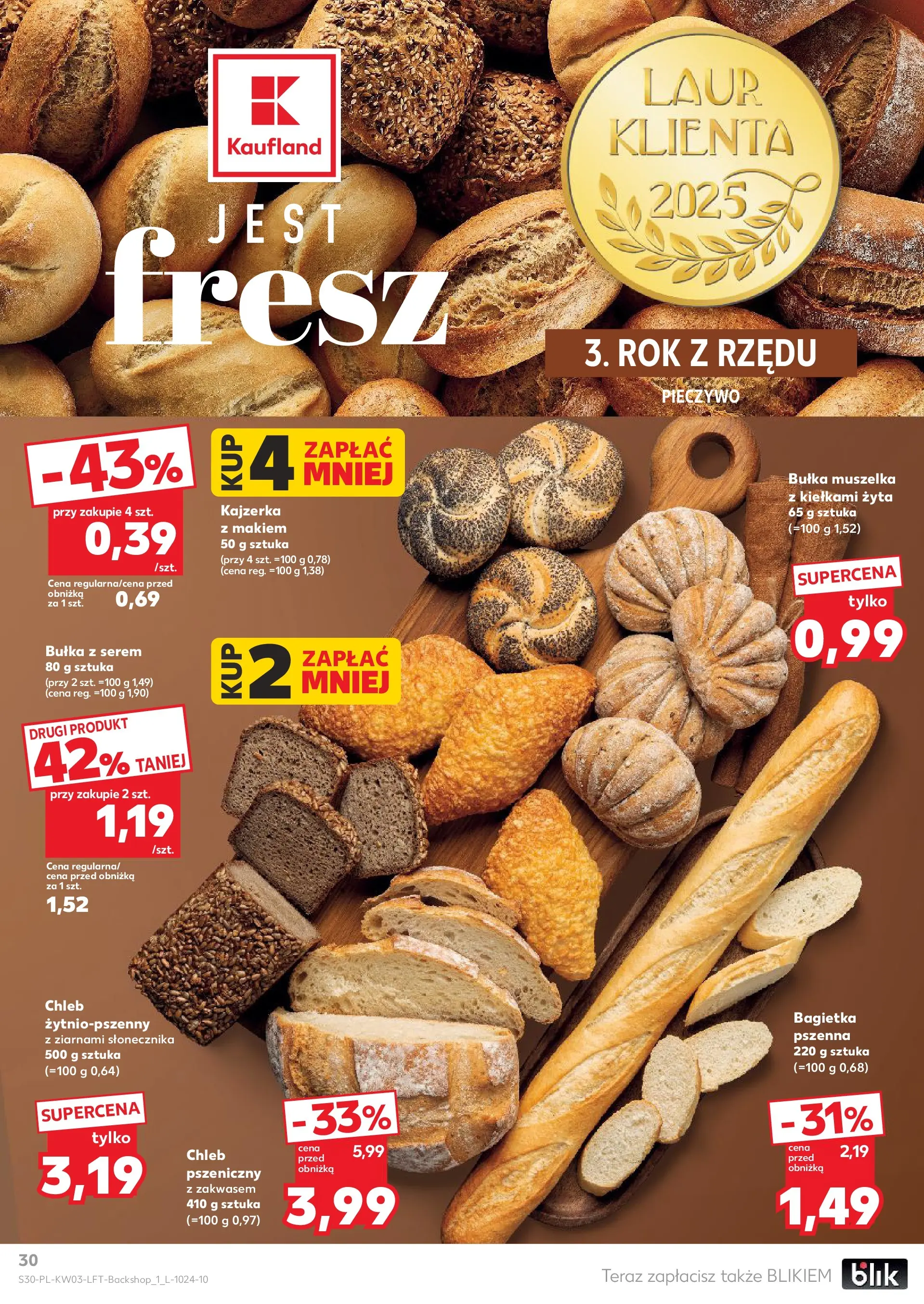 Kaufland gazetka od 15.01.2026 - od jutra PDF | Strona: 30 | Produkty: Pieczywo, Bułka, Bagietka, Chleb