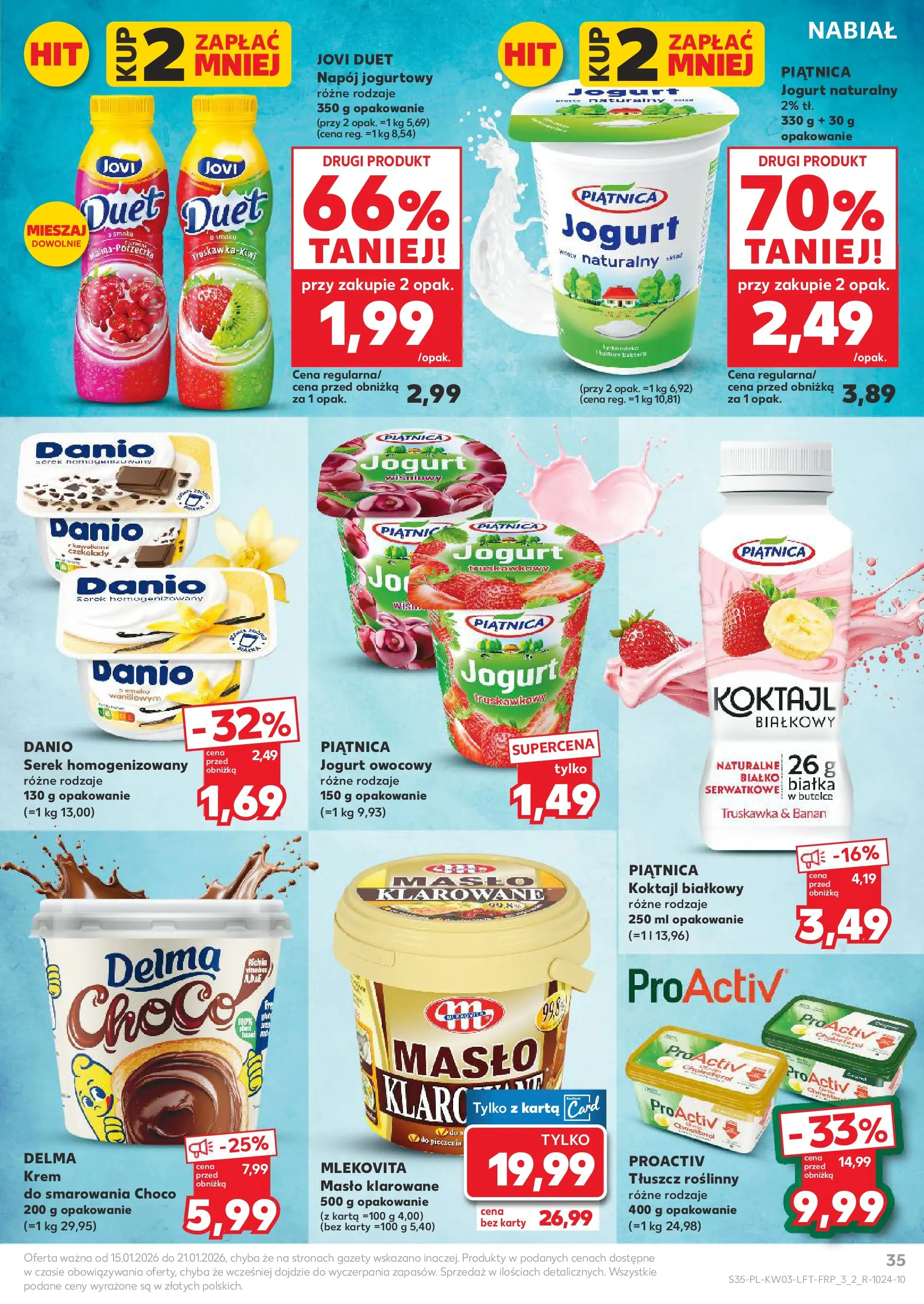 Kaufland gazetka od 15.01.2026 - od jutra PDF | Strona: 35 | Produkty: Karta, Czekolady, Jogurt naturalny, Banan