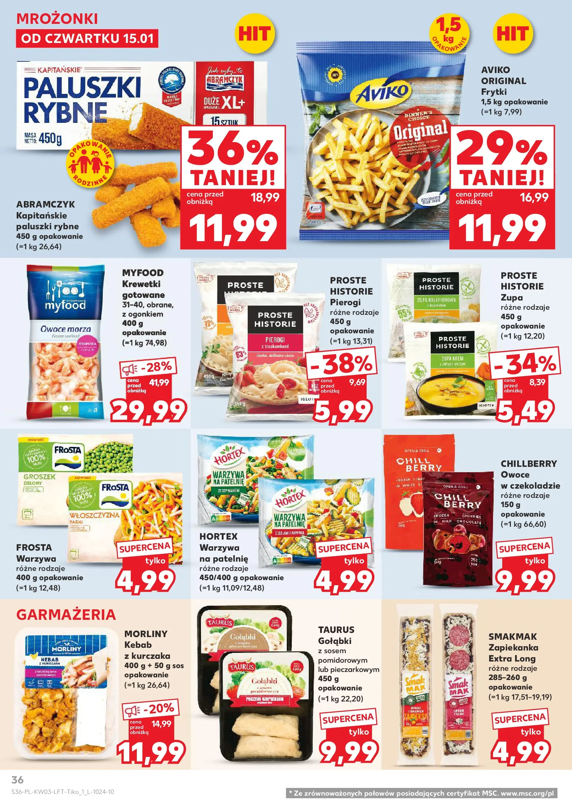 Kaufland gazetka od 15.01.2026 - od jutra PDF | Strona: 36 | Produkty: Pierogi, Zapiekanka, Patelnie, Owoce