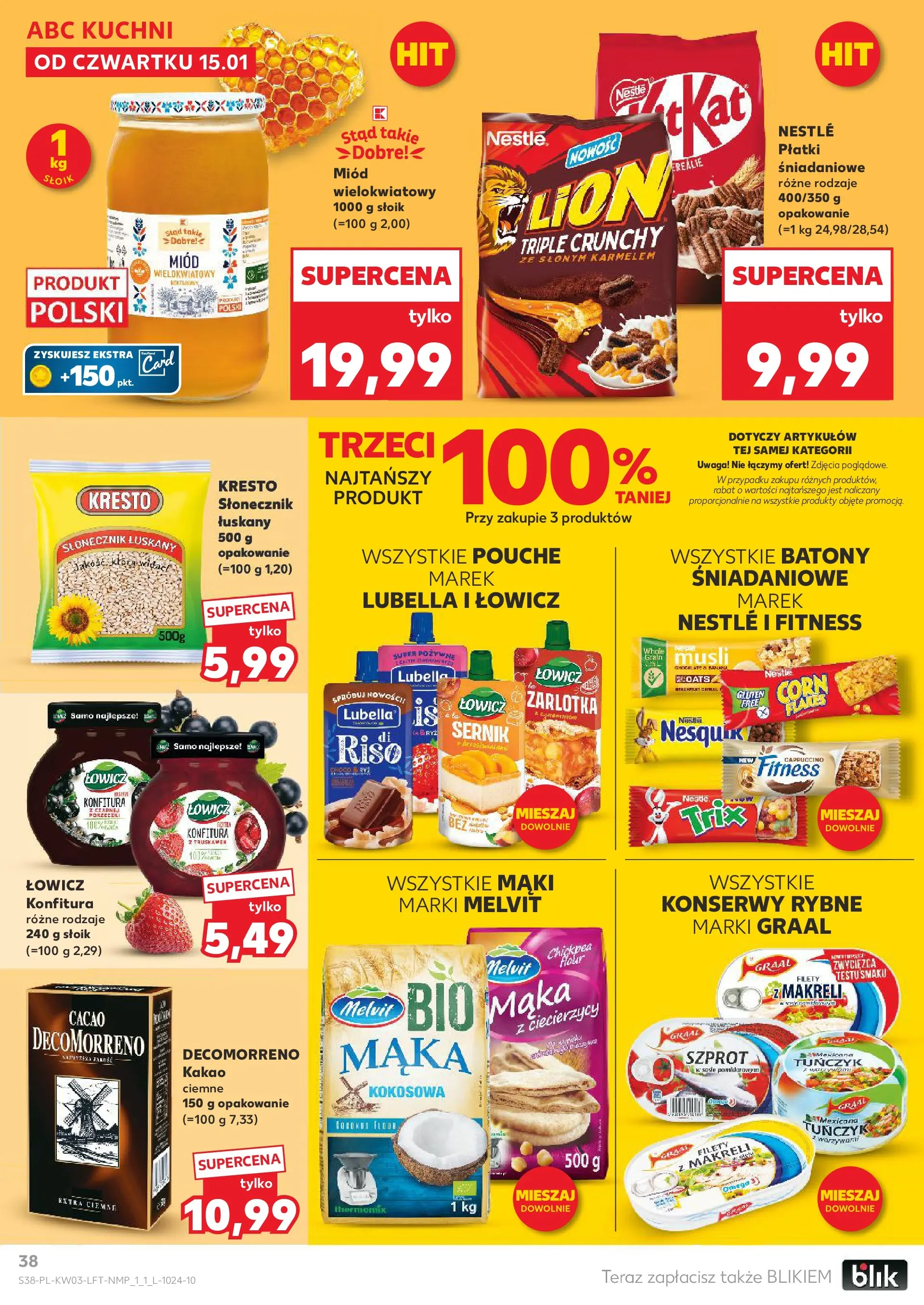 Kaufland gazetka od 15.01.2026 - od jutra PDF | Strona: 38 | Produkty: Miód, Słonecznik, Musli, Słonecznik łuskany