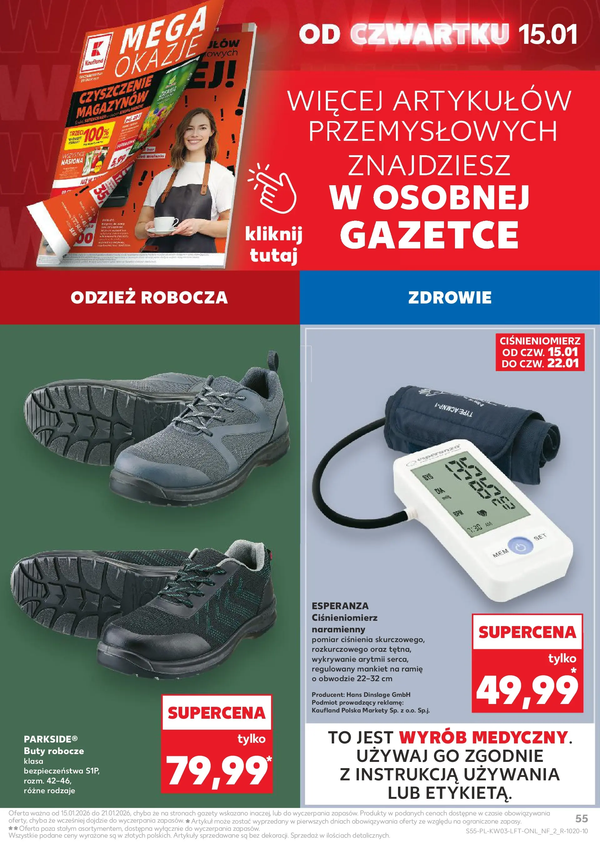 Kaufland gazetka od 15.01.2026 - od jutra PDF | Strona: 55 | Produkty: Buty, Ciśnieniomierz