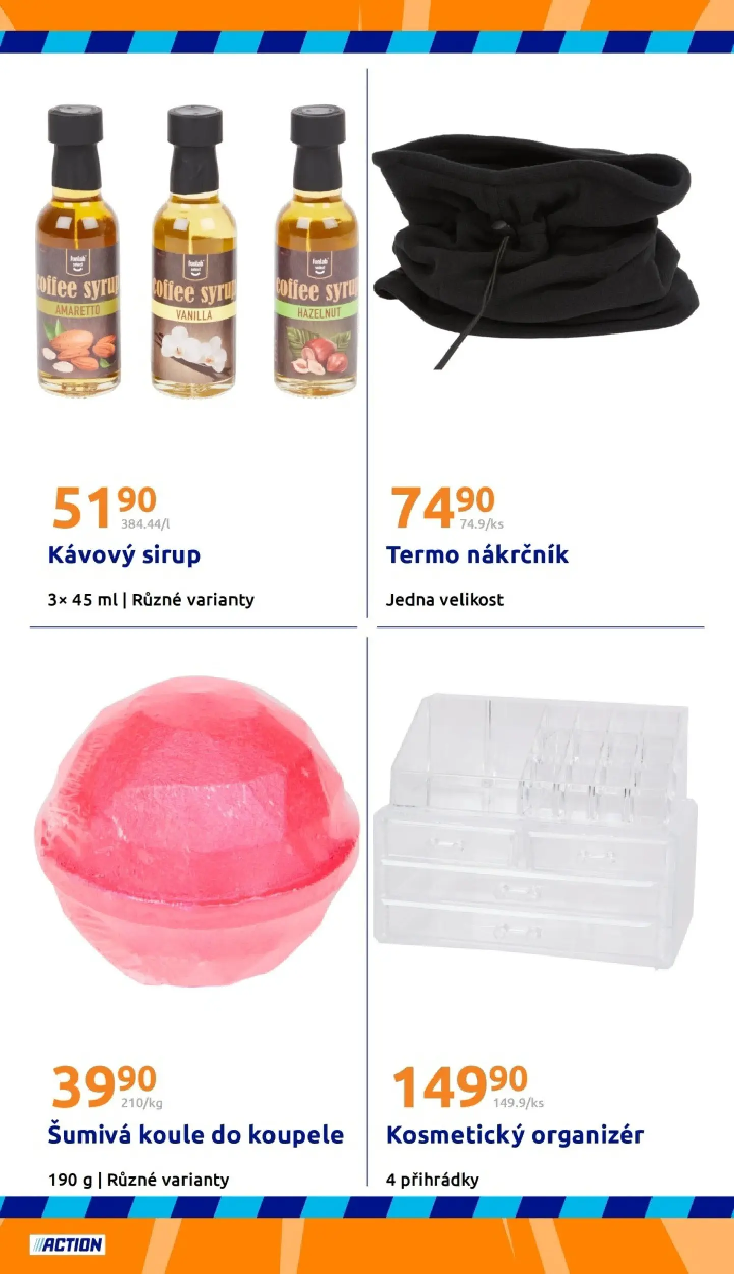 Nabídky - Action leták do 20.01.2026 od 13.01.2026 - akční nabídka | Strana: 22 | Produkty: Organizér, Amaretto, Sirup, Nákrčník