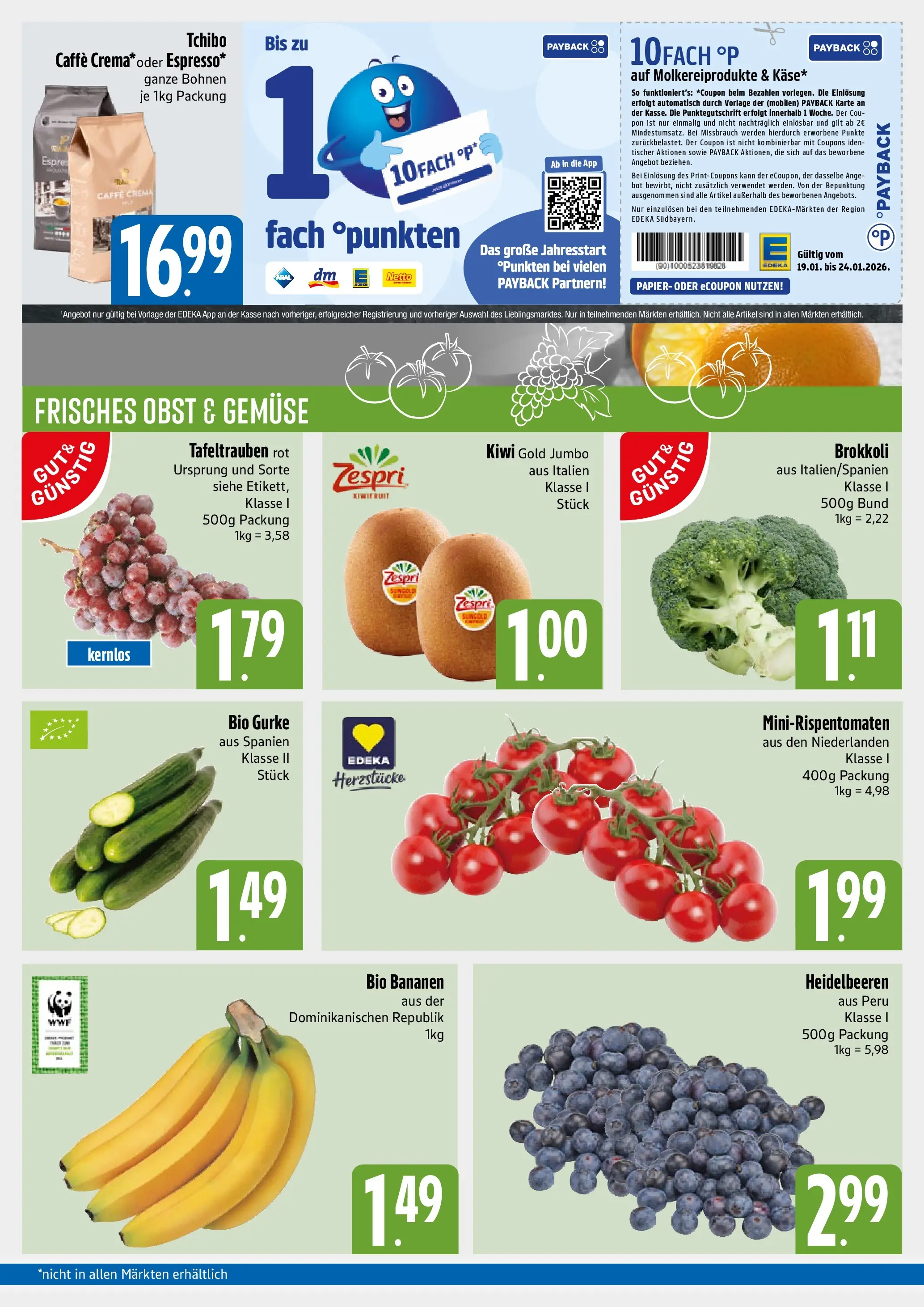 Edeka prospekt München	 (ab 18.01.2026) » Angebote Online | Seite: 3 | Produkte: Bananen, Gemüse, Obst, Brokkoli