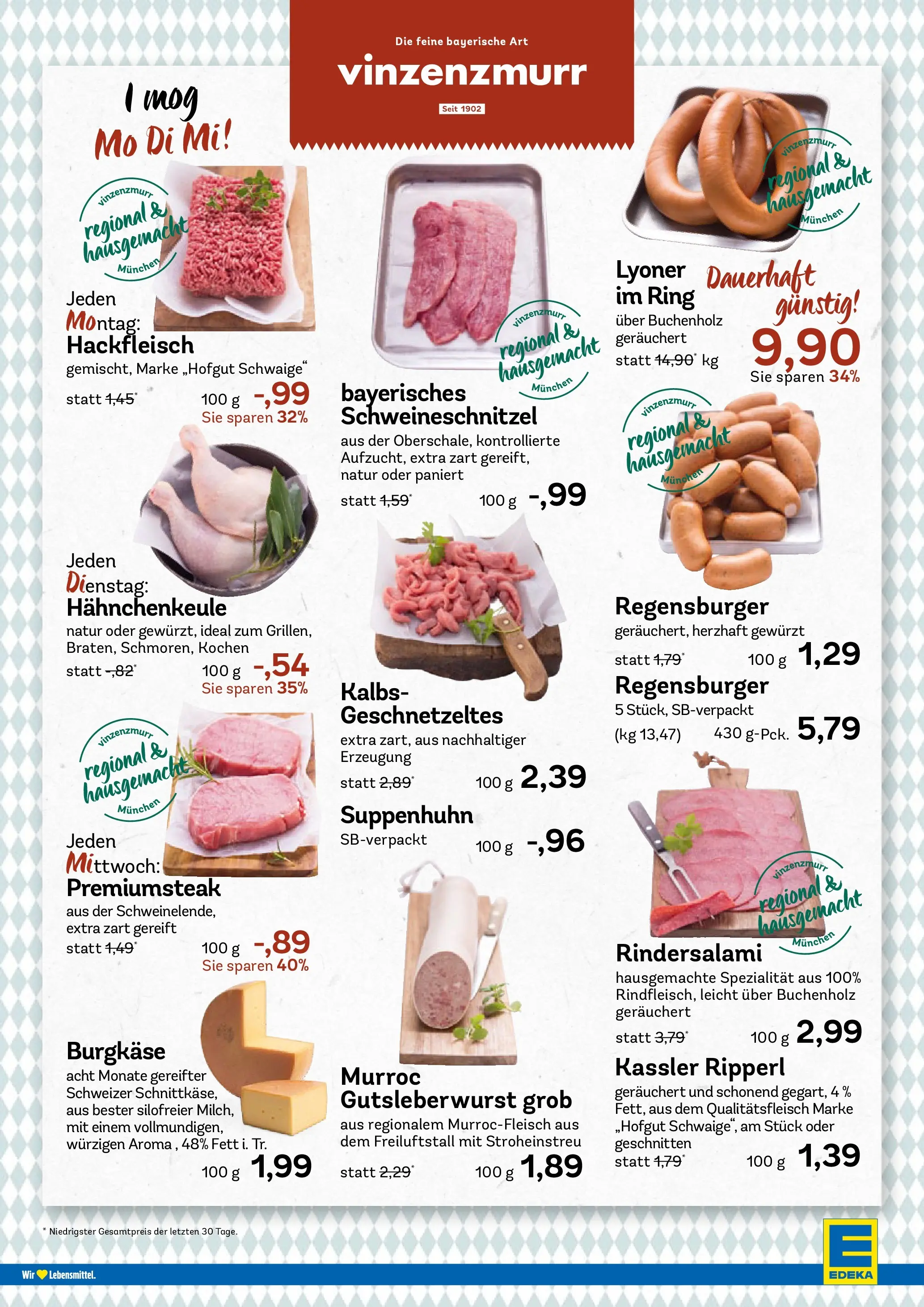 Edeka prospekt München	 (ab 19.01.2026) » Angebote Online | Seite: 4 | Produkte: Salami, Steak, Hackfleisch