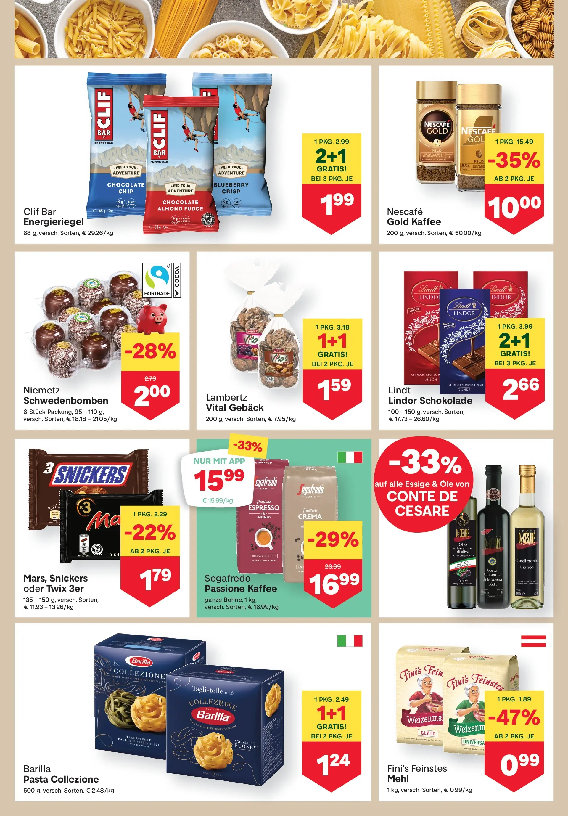 MPREIS St.Gallenkirch von 21.01.2026 - Aktuelle Angebote | Seite: 6 | Produkte: Pasta, Milch, Kaffee, Schokolade
