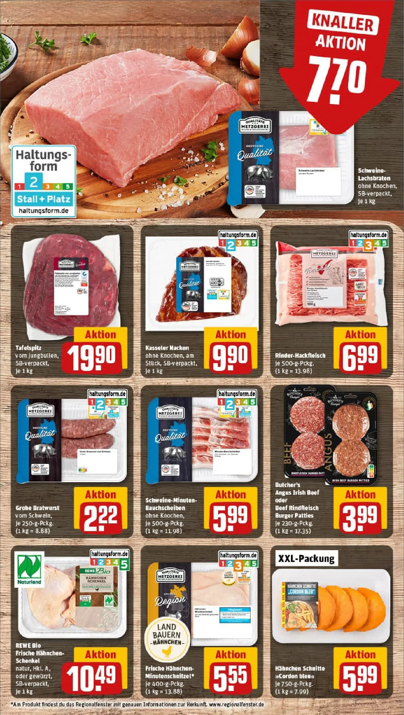 REWE Prospekt ab 18.01.2026 zum Blättern » Angebote | Seite: 10 | Produkte: Hahnchen, Burger, Kasseler nacken, Rindfleisch