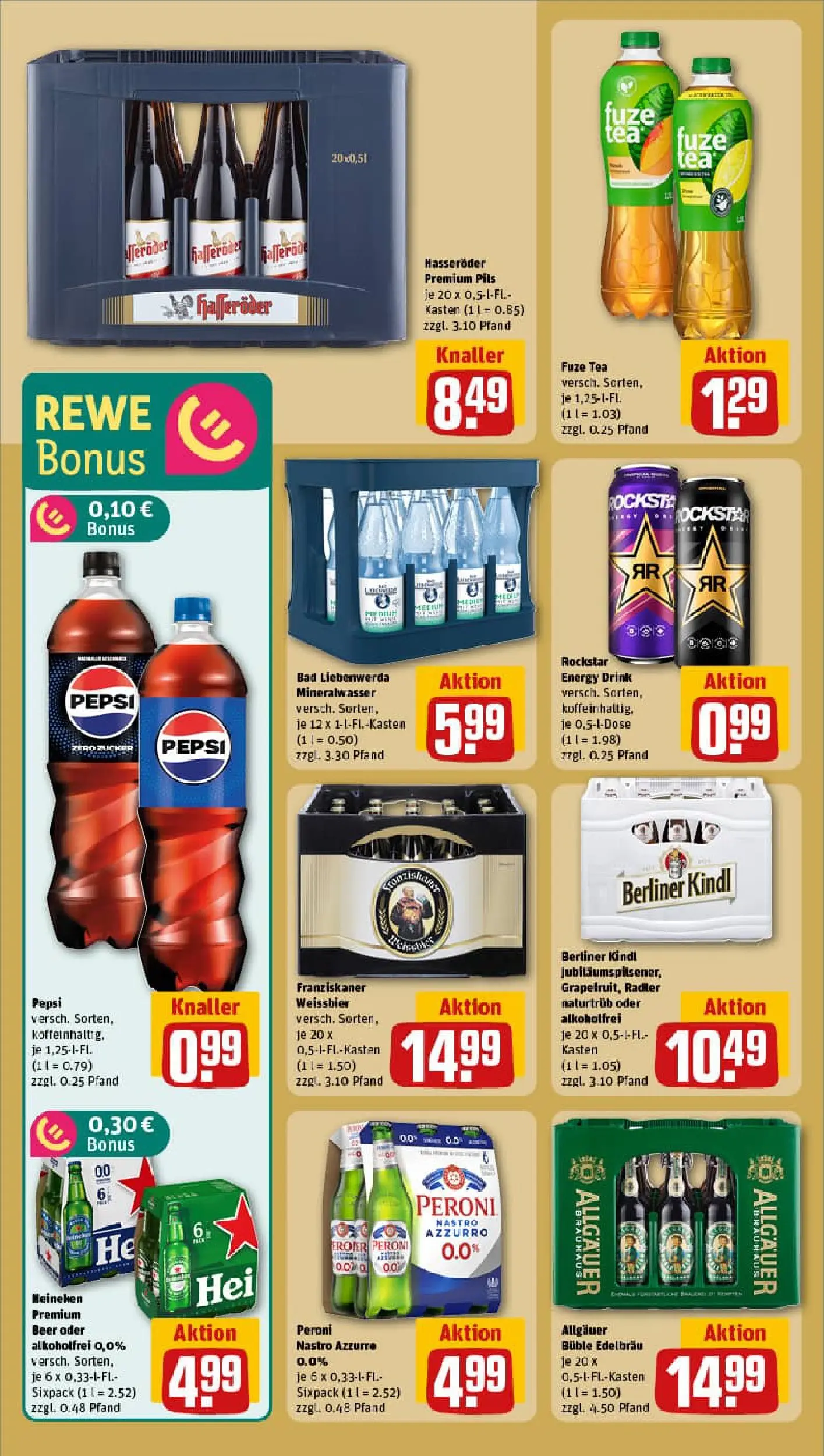 REWE Prospekt ab 18.01.2026 zum Blättern » Angebote | Seite: 24 | Produkte: Fuze tea, Cola, Mineralwasser, Hasseröder