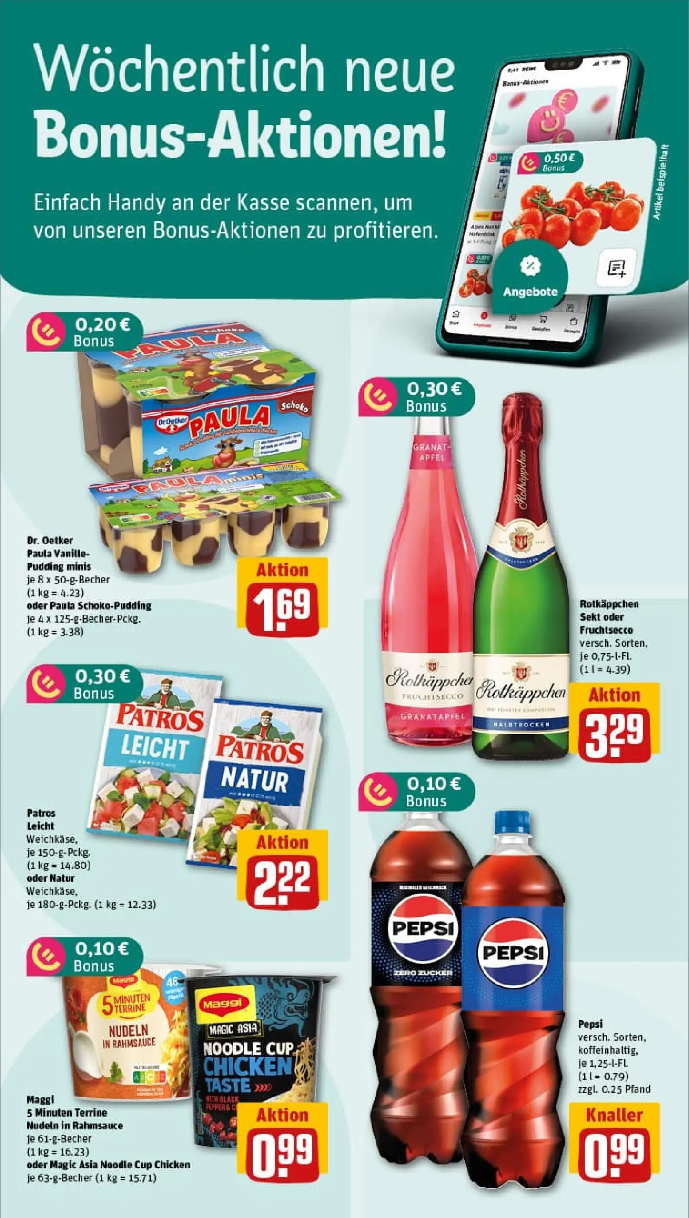 REWE Prospekt ab 18.01.2026 zum Blättern » Angebote | Seite: 4 | Produkte: Olivenol, Bertolli olivenol, Rougette ofenkase, Salat