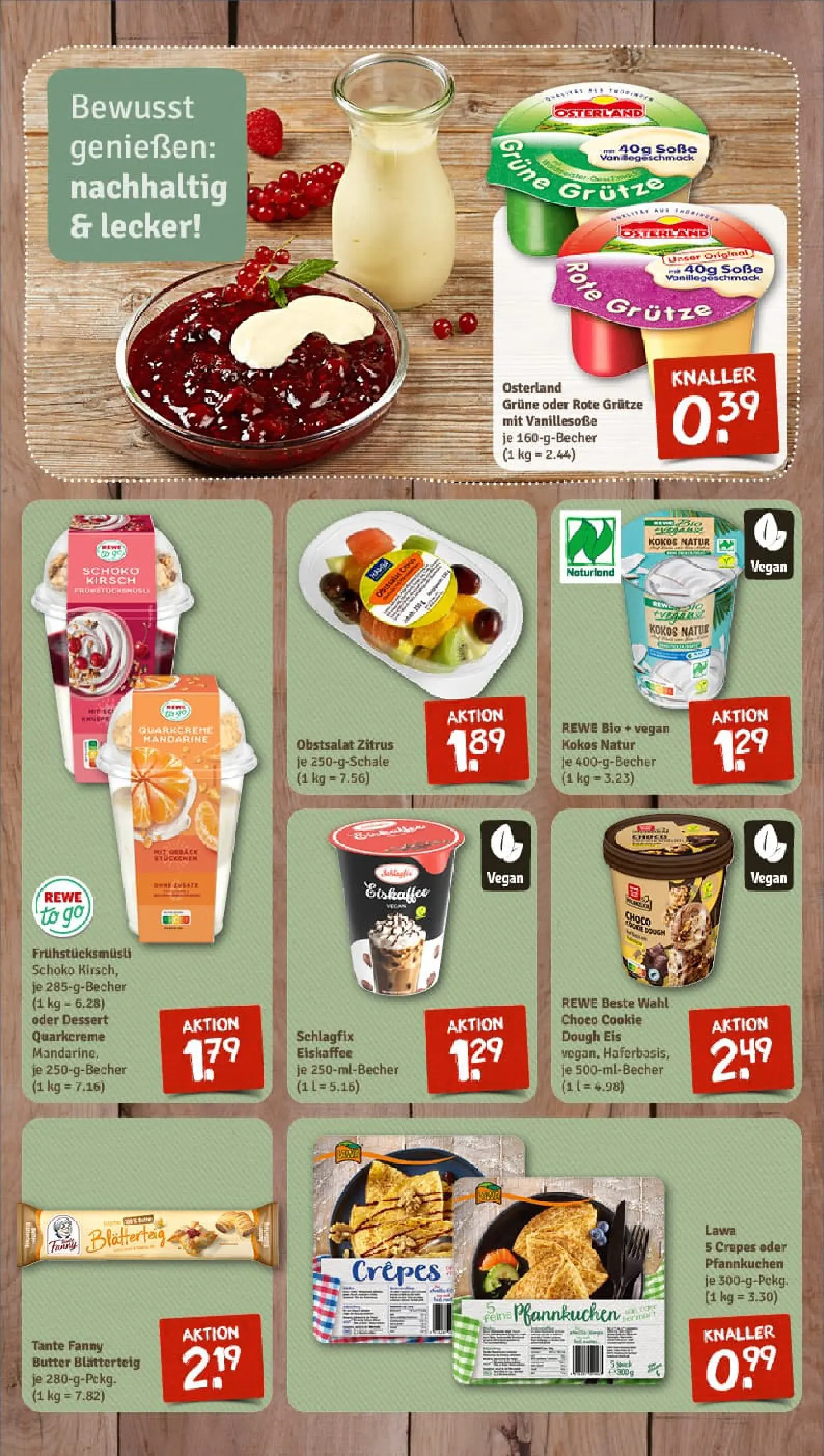 REWE Prospekt ab 19.01.2026 zum Blättern » Angebote | Seite: 9 | Produkte: Butter, Pfannkuchen, Soße, Eis