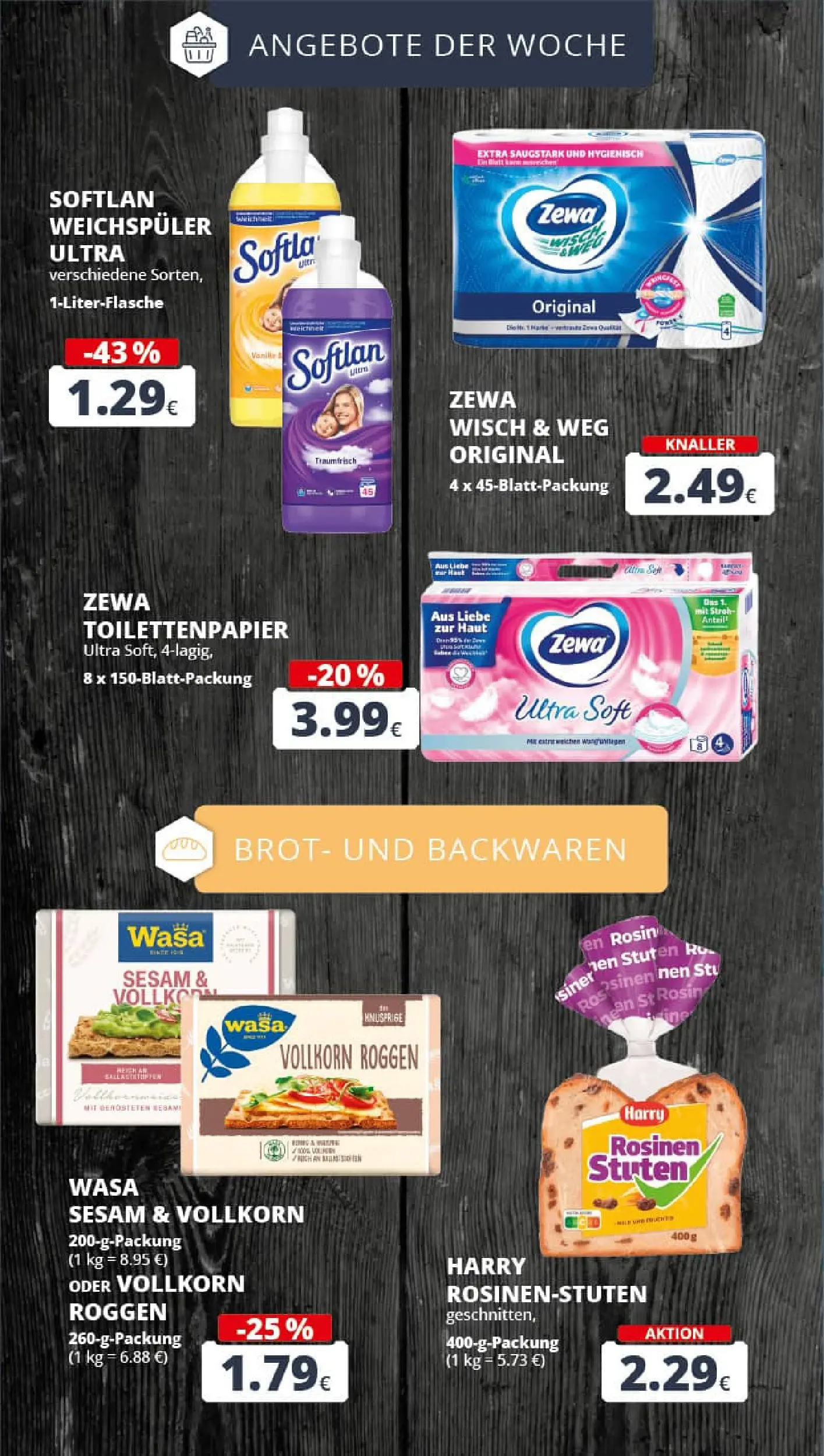REWE Prospekt ab 19.01.2026 zum Blättern » Angebote | Seite: 8 | Produkte: Zewa, Weichspüler, Brot, Toilettenpapier