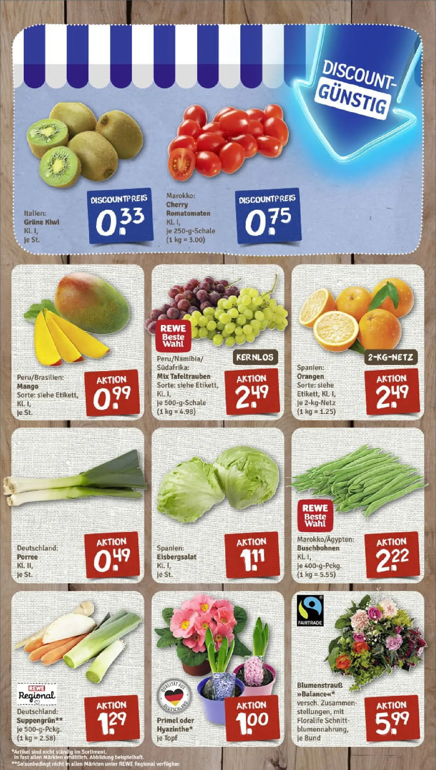 REWE Prospekt ab 19.01.2026 zum Blättern » Angebote | Seite: 3 | Produkte: Orangen, Eisbergsalat, Mango, Kiwi