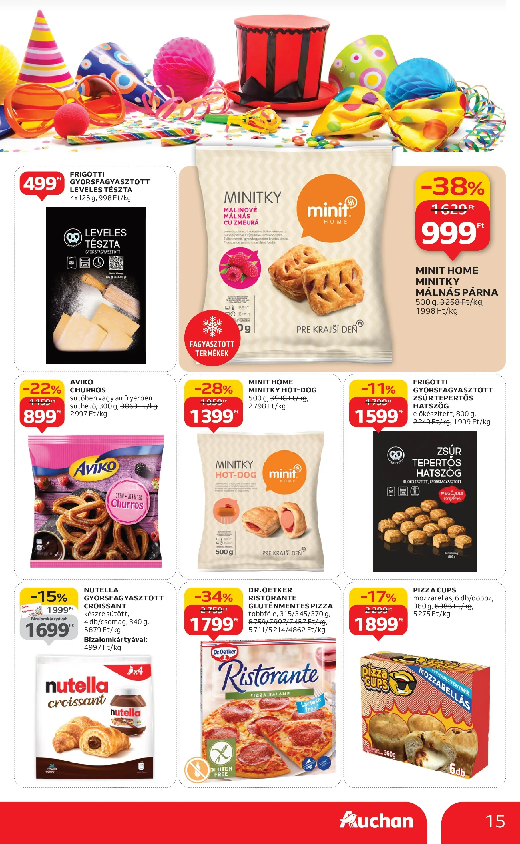 Auchan Akciós újság Szolnok - 2026.01.15. -tól/töl > akció, lapozható szórólap 🛍️ | Oldal: 15 | Termékek: Croissant, Leveles tészta, Nutella, Gluténmentes