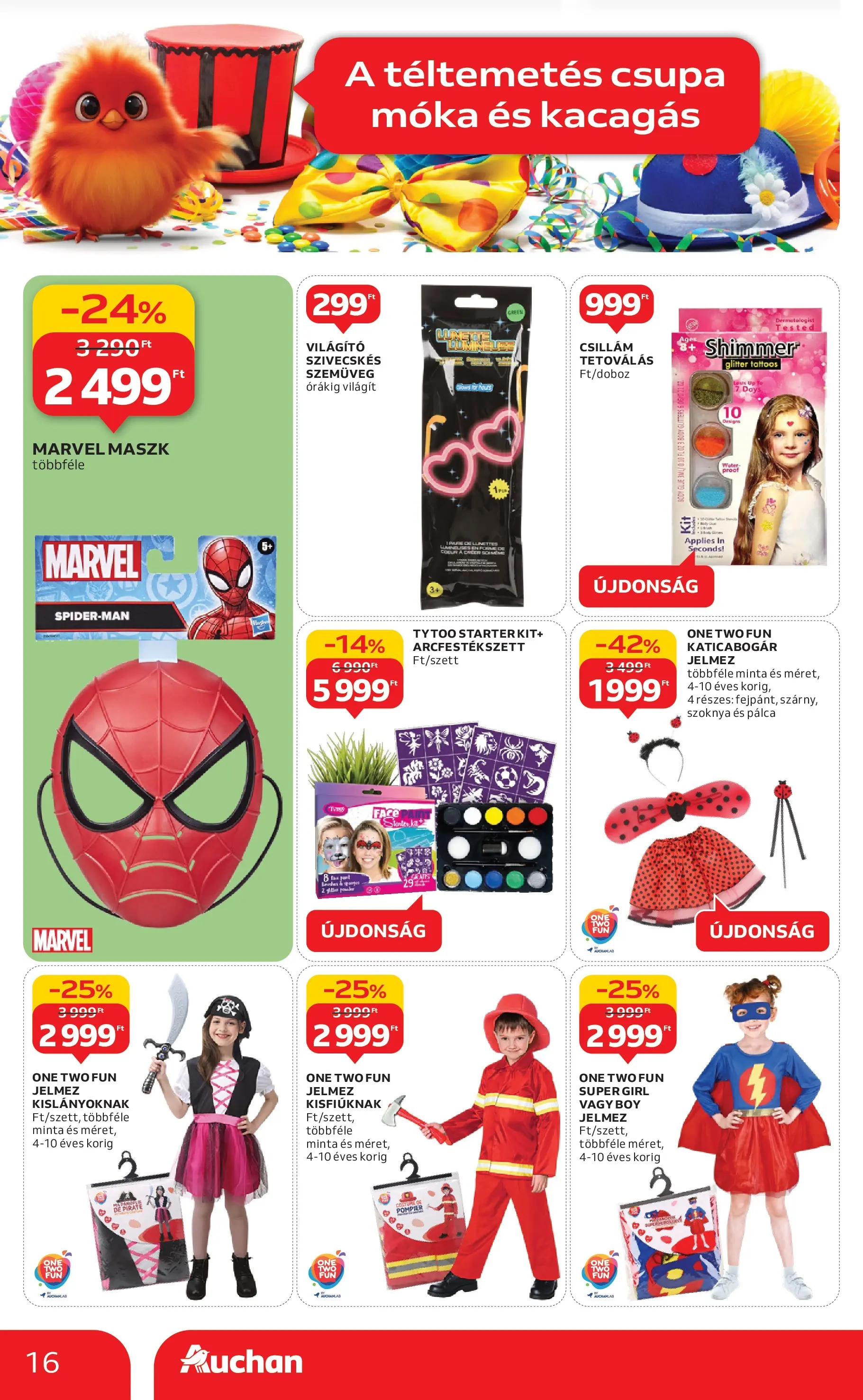 Auchan Akciós újság Szolnok - 2026.01.15. -tól/töl > akció, lapozható szórólap 🛍️ | Oldal: 16 | Termékek: Szemüveg, Maszk, Szoknya