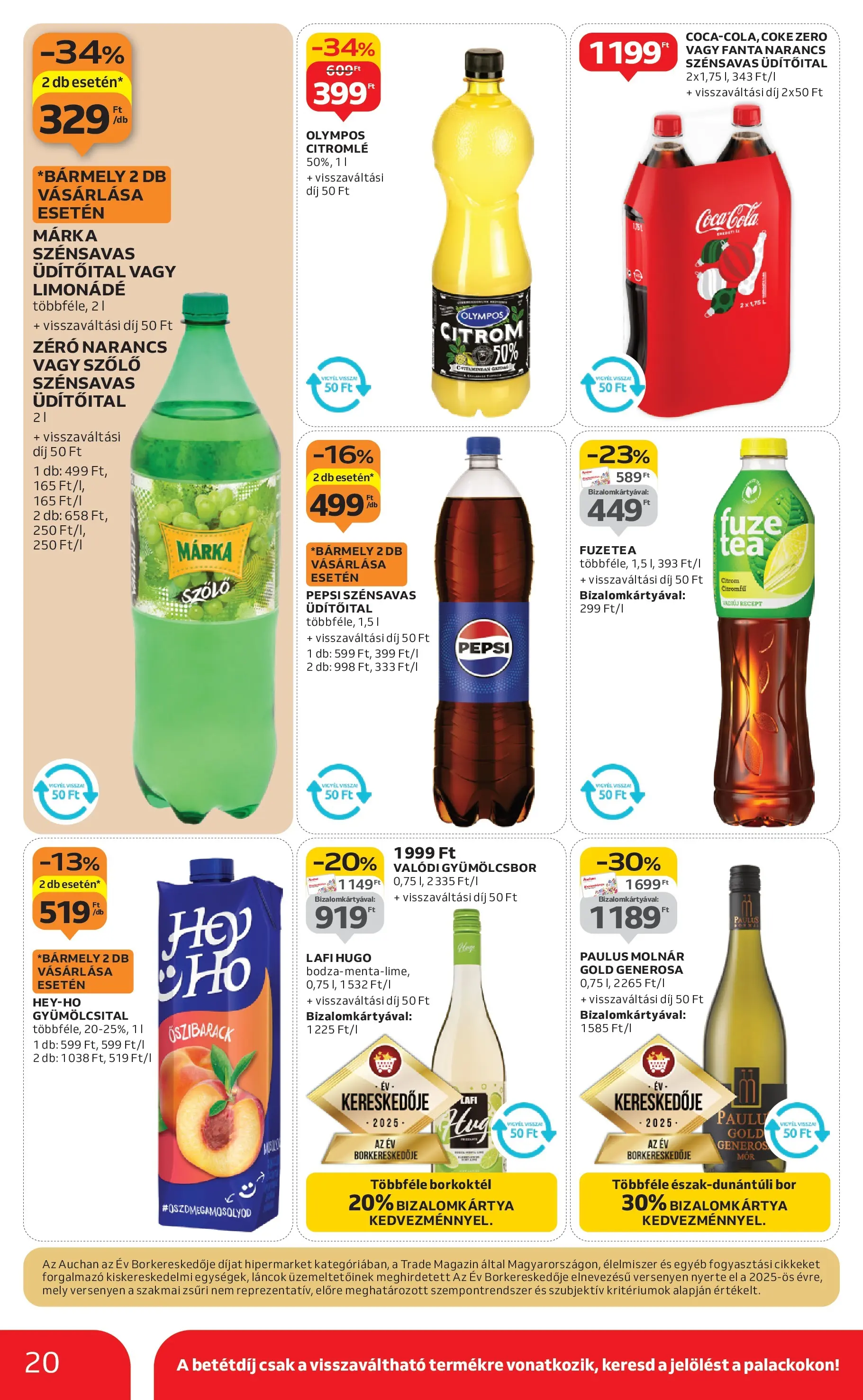 Auchan Akciós újság Szolnok - 2026.01.15. -tól/töl > akció, lapozható szórólap 🛍️ | Oldal: 20 | Termékek: Pepsi, Limonádé, Narancs, Citrom