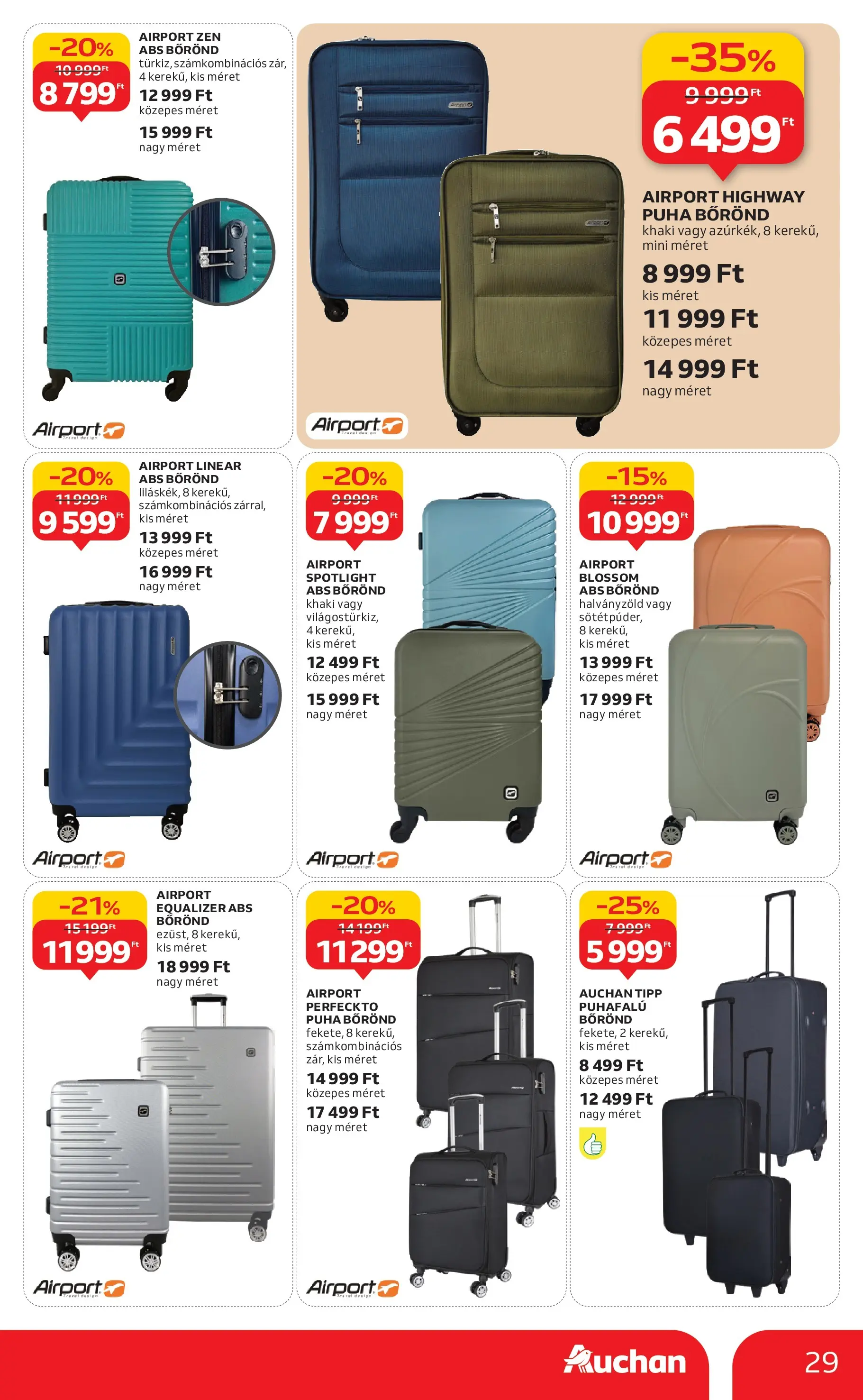 Auchan Akciós újság Szolnok - 2026.01.15. -tól/töl > akció, lapozható szórólap 🛍️ | Oldal: 29 | Termékek: Bőrönd