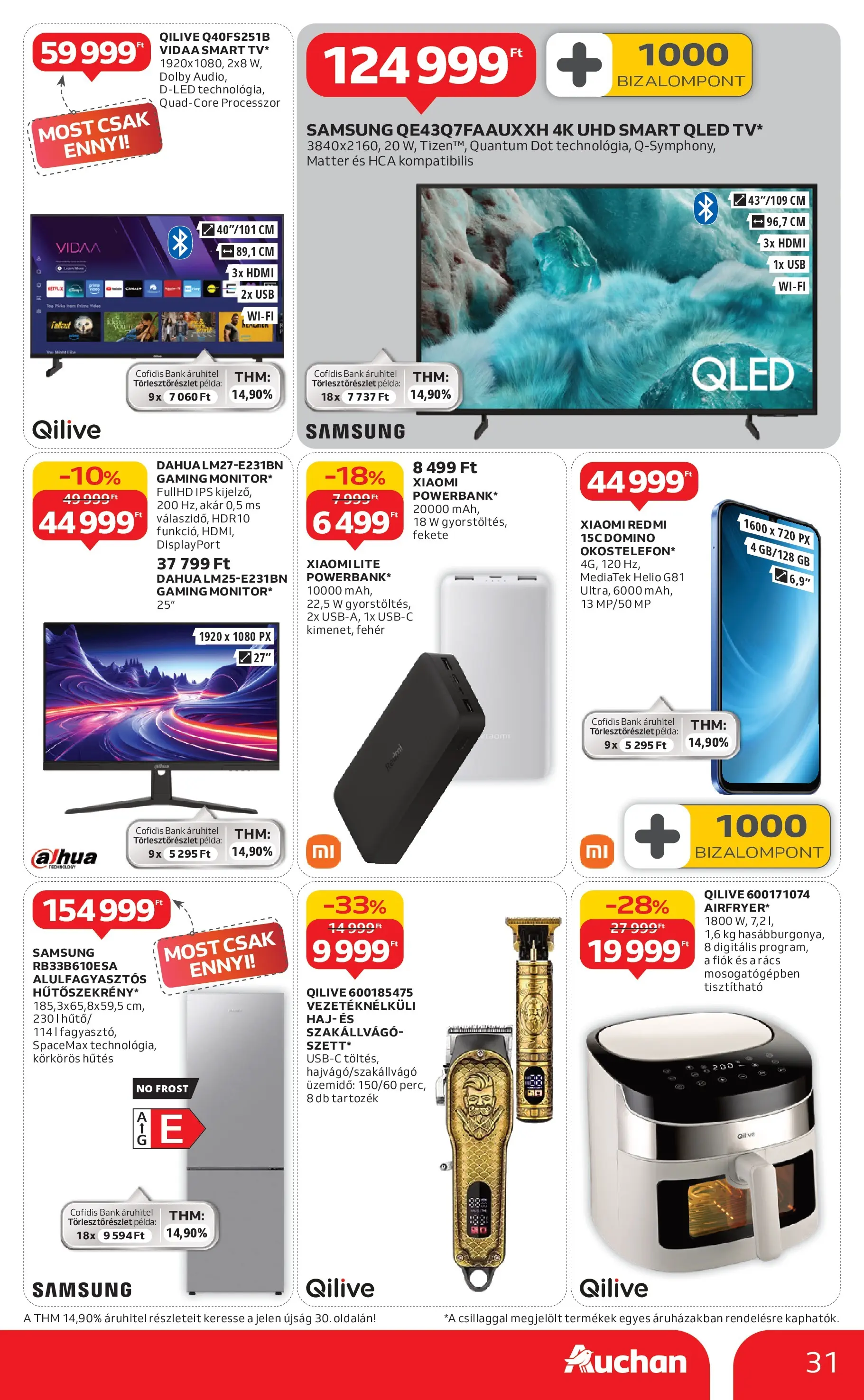 Auchan Akciós újság Szolnok - 2026.01.15. -tól/töl > akció, lapozható szórólap 🛍️ | Oldal: 31 | Termékek: USB, Szakállvágó, Xiaomi, Samsung