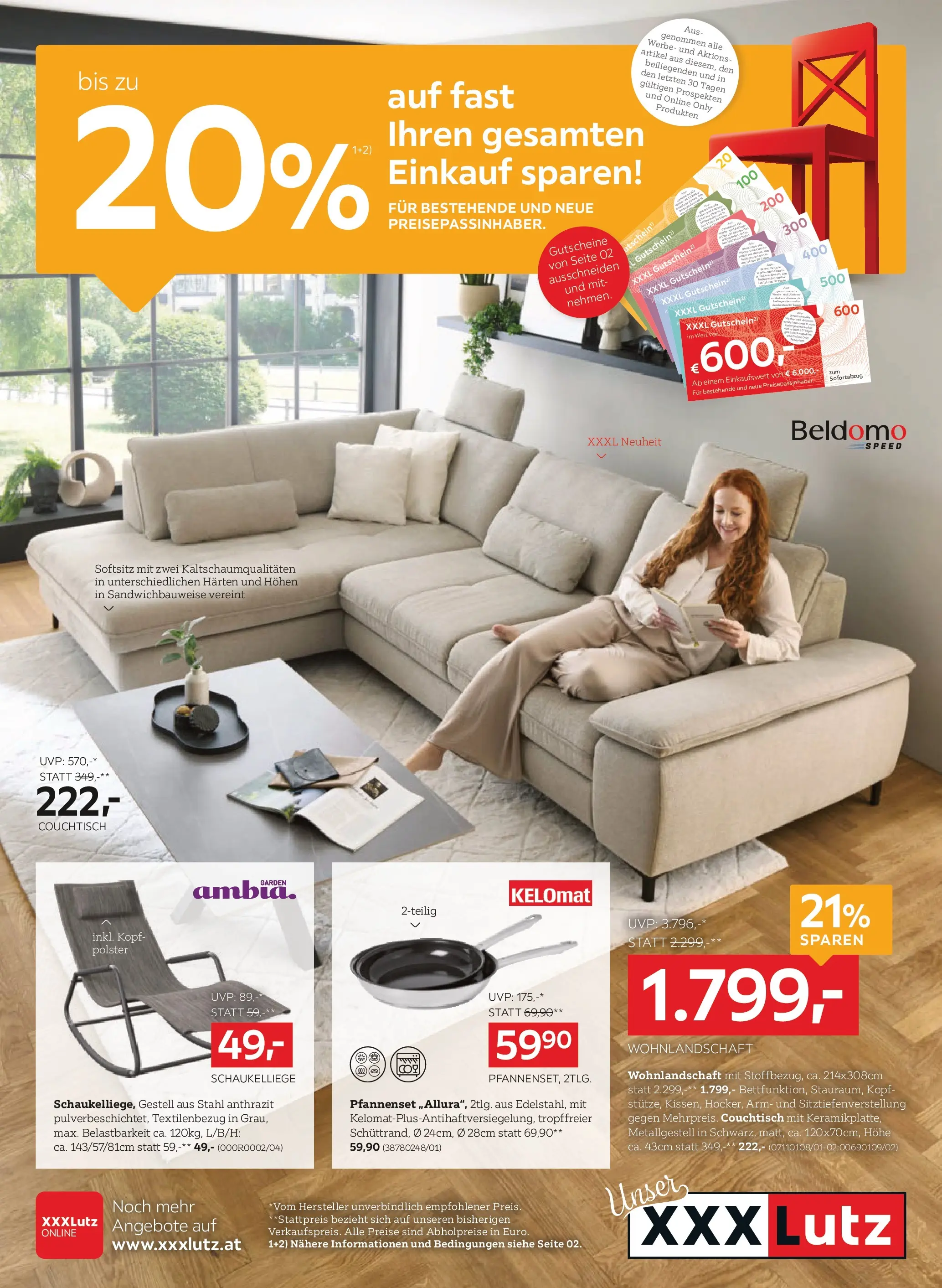 XXXLutz Sitzgarniture Zell/See, Zams, Graz von 10.02.2026 - Aktuelle Angebote | Seite: 1 | Produkte: Couchtisch