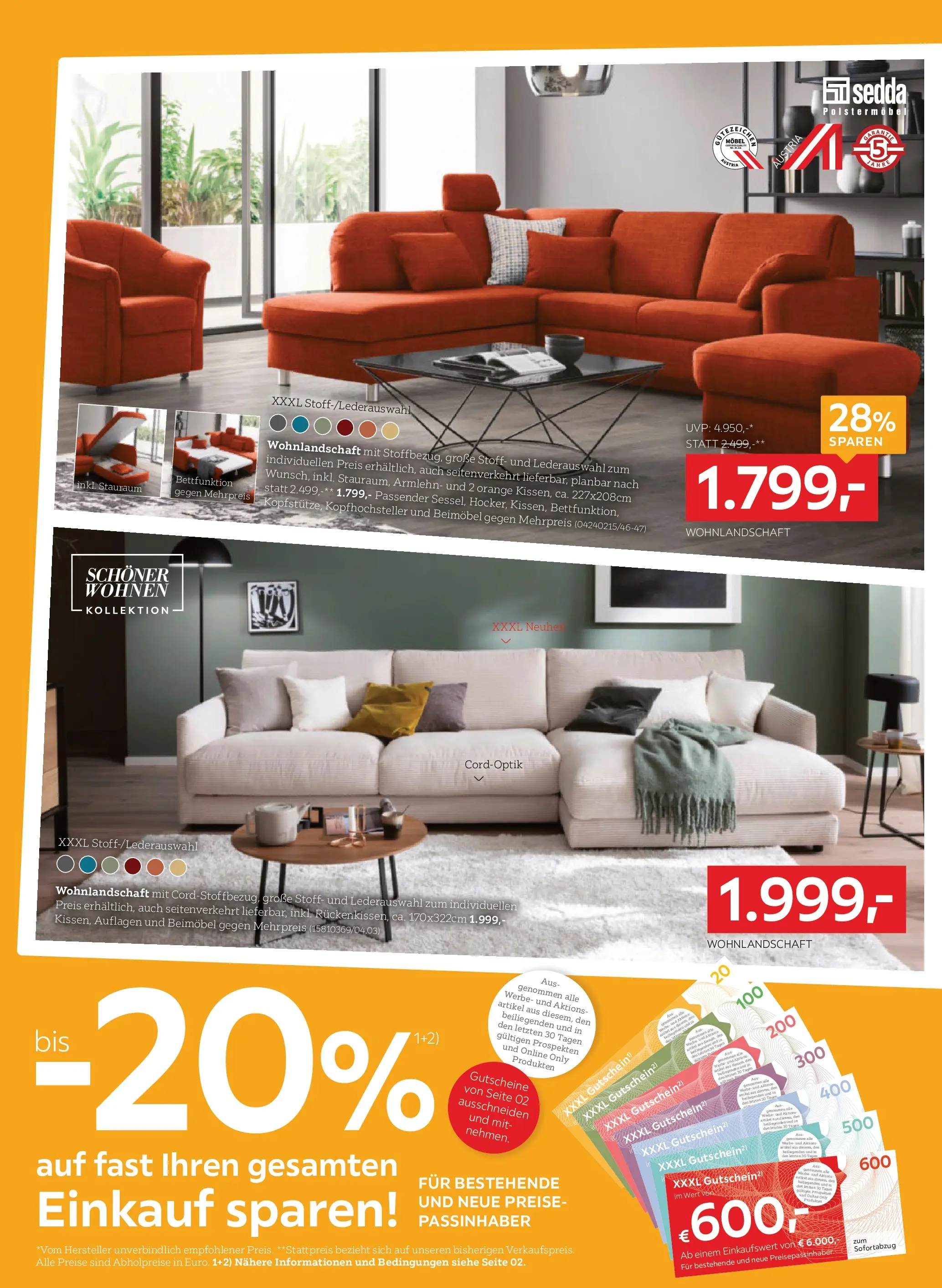 XXXLutz Sitzgarniture Zell/See, Zams, Graz von 10.02.2026 - Aktuelle Angebote | Seite: 4