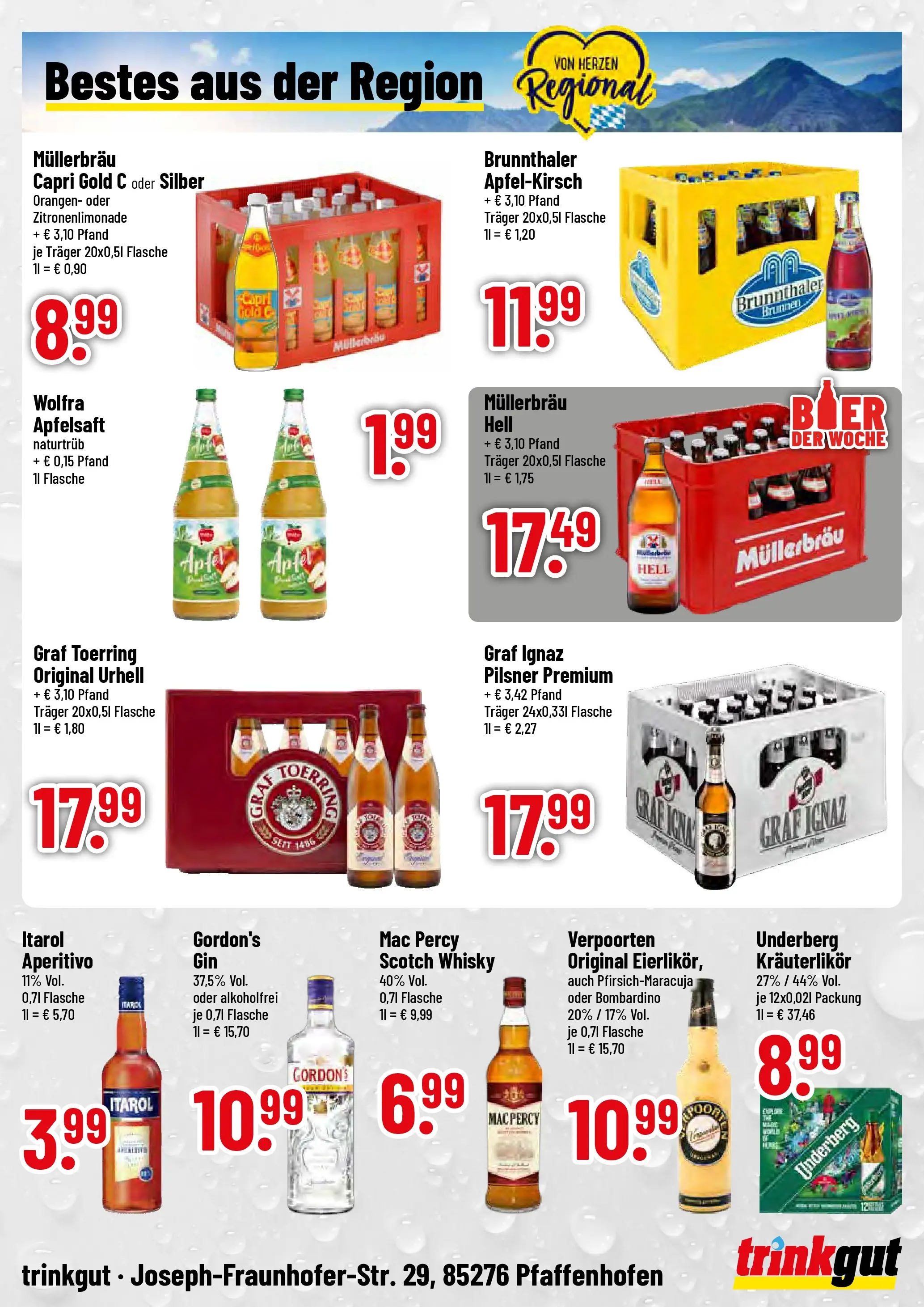 Trinkgut - trinkgut: Wochenangebote (ab 18.01.2026) » Angebote online | Seite: 4 | Produkte: Äpfel, Orangen, Apfelsaft, Underberg