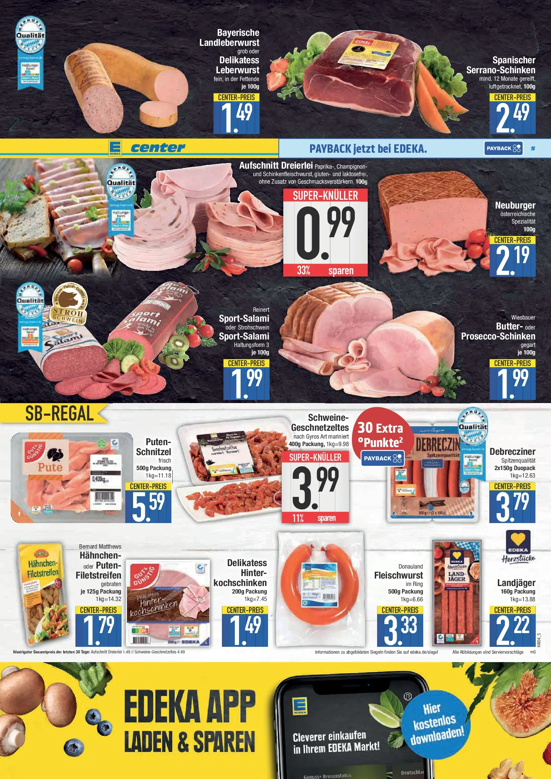 Edeka prospekt Hunderdorf	 (ab 18.01.2026) » Angebote Online | Seite: 5 | Produkte: Pute, Hahnchen, Schnitzel, Salami
