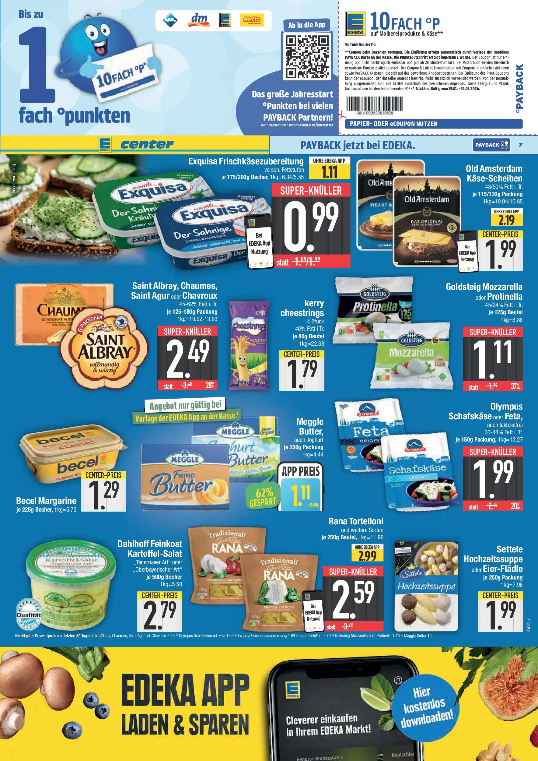 Edeka prospekt Hunderdorf	 (ab 18.01.2026) » Angebote Online | Seite: 7 | Produkte: Feta, Becel, Exquisa, Schafskase