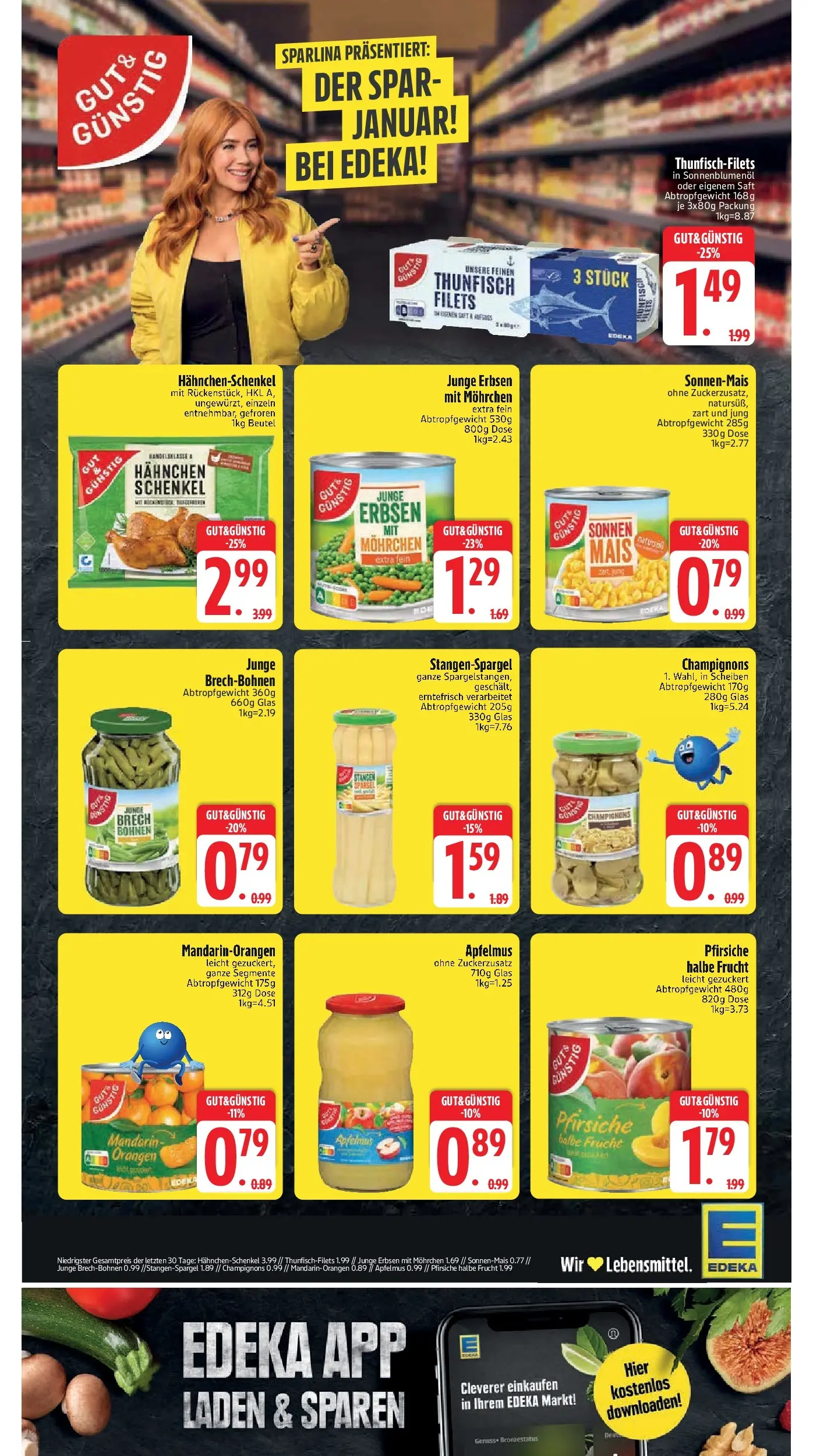 Edeka prospekt Inning/Ammersee	 (ab 18.01.2026) » Angebote Online | Seite: 2 | Produkte: Hahnchen, Hahnchenschenkel, Thunfisch, Erbsen
