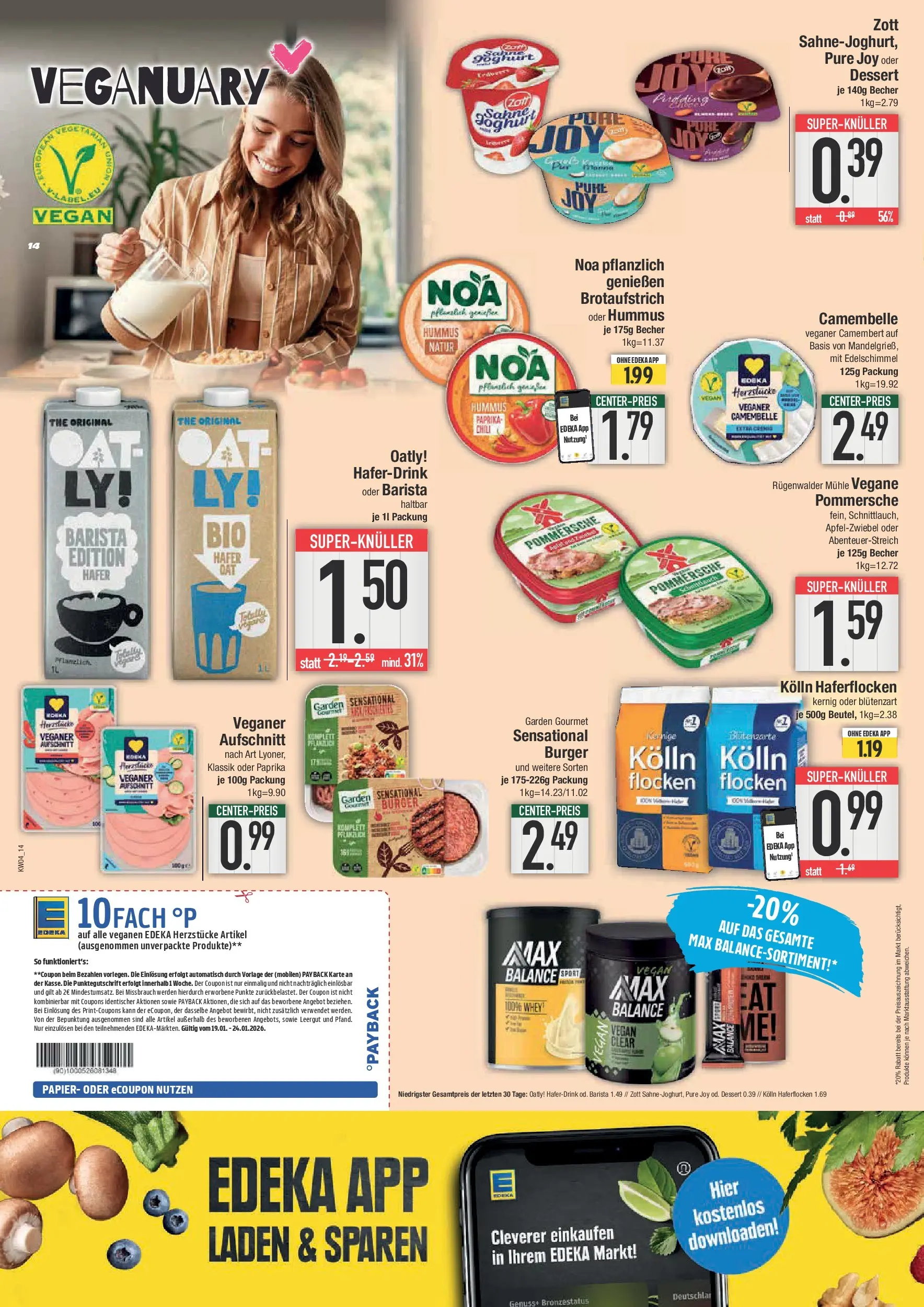 Edeka prospekt Hunderdorf	 (ab 18.01.2026) » Angebote Online | Seite: 14 | Produkte: Kolln haferflocken, Kolln, Burger, Flocken