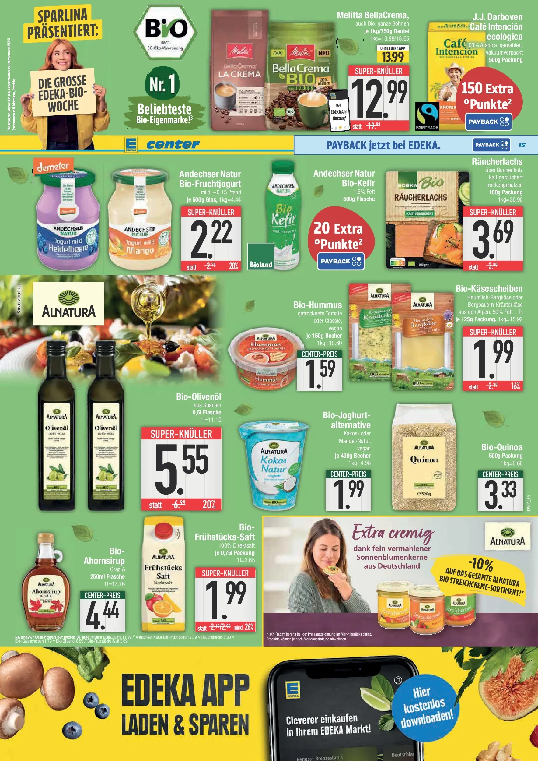 Edeka prospekt Hunderdorf	 (ab 18.01.2026) » Angebote Online | Seite: 15 | Produkte: Melitta, Kefir, Olivenol, Räucherlachs
