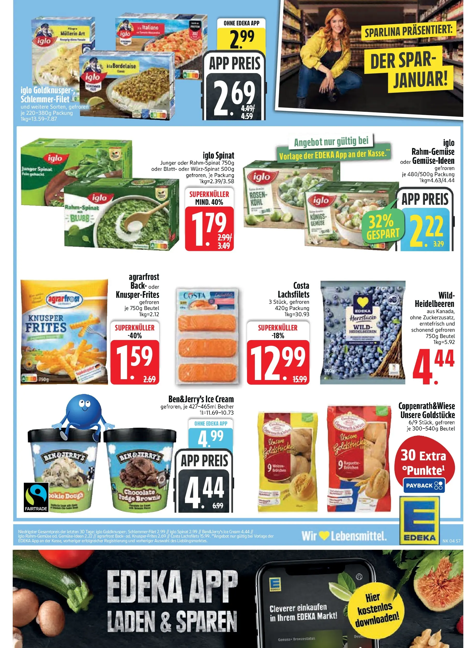Edeka prospekt Inning/Ammersee	 (ab 18.01.2026) » Angebote Online | Seite: 9 | Produkte: Iglo, Baguette, Heidelbeeren, Ben & Jerry's