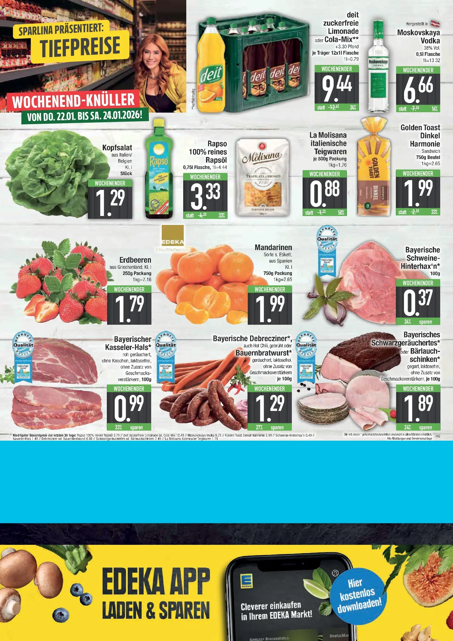 Edeka prospekt Hunderdorf	 (ab 18.01.2026) » Angebote Online | Seite: 20 | Produkte: Limonade, Vodka, Erdbeeren, Rapso rapsol