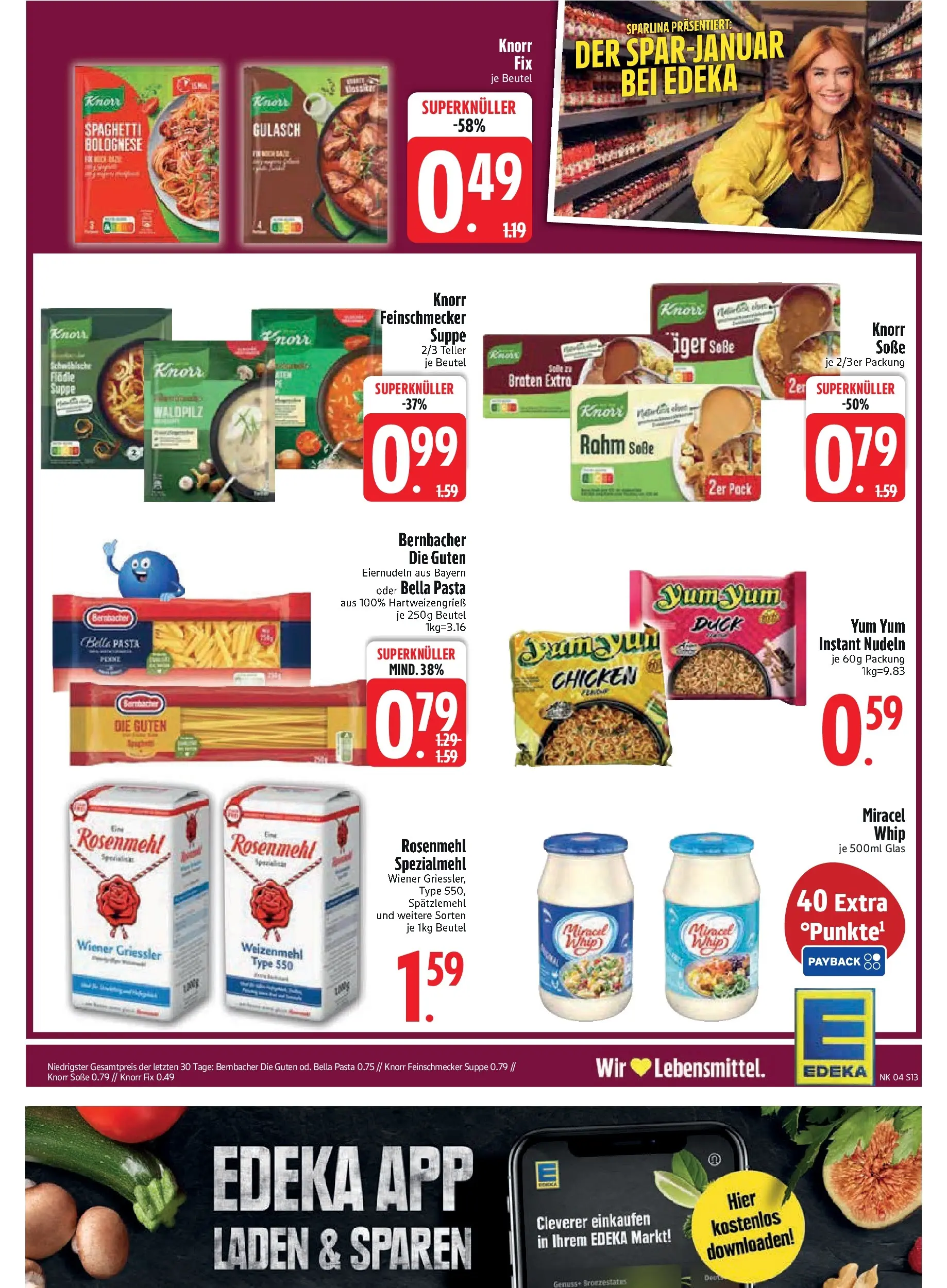 Edeka prospekt Inning/Ammersee	 (ab 18.01.2026) » Angebote Online | Seite: 15 | Produkte: Dressing, Knorr, Miracel whip, Pasta