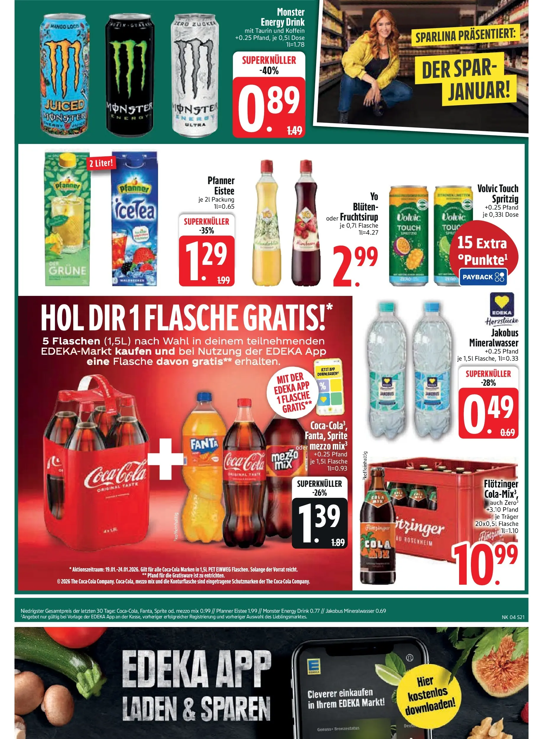 Edeka prospekt Inning/Ammersee	 (ab 18.01.2026) » Angebote Online | Seite: 23 | Produkte: Mezzo mix, Volvic touch, Monster, Volvic