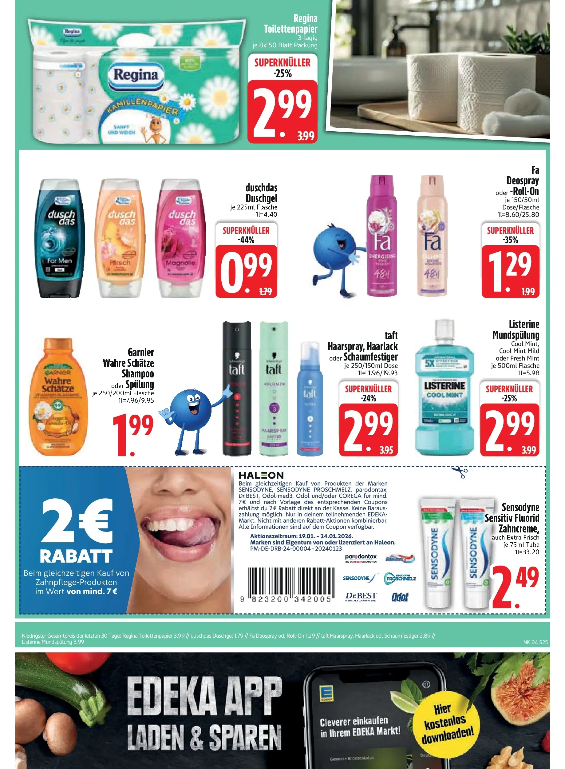 Edeka prospekt Inning/Ammersee	 (ab 18.01.2026) » Angebote Online | Seite: 27 | Produkte: Spülung, Shower Gel, Listerine, Toilettenpapier