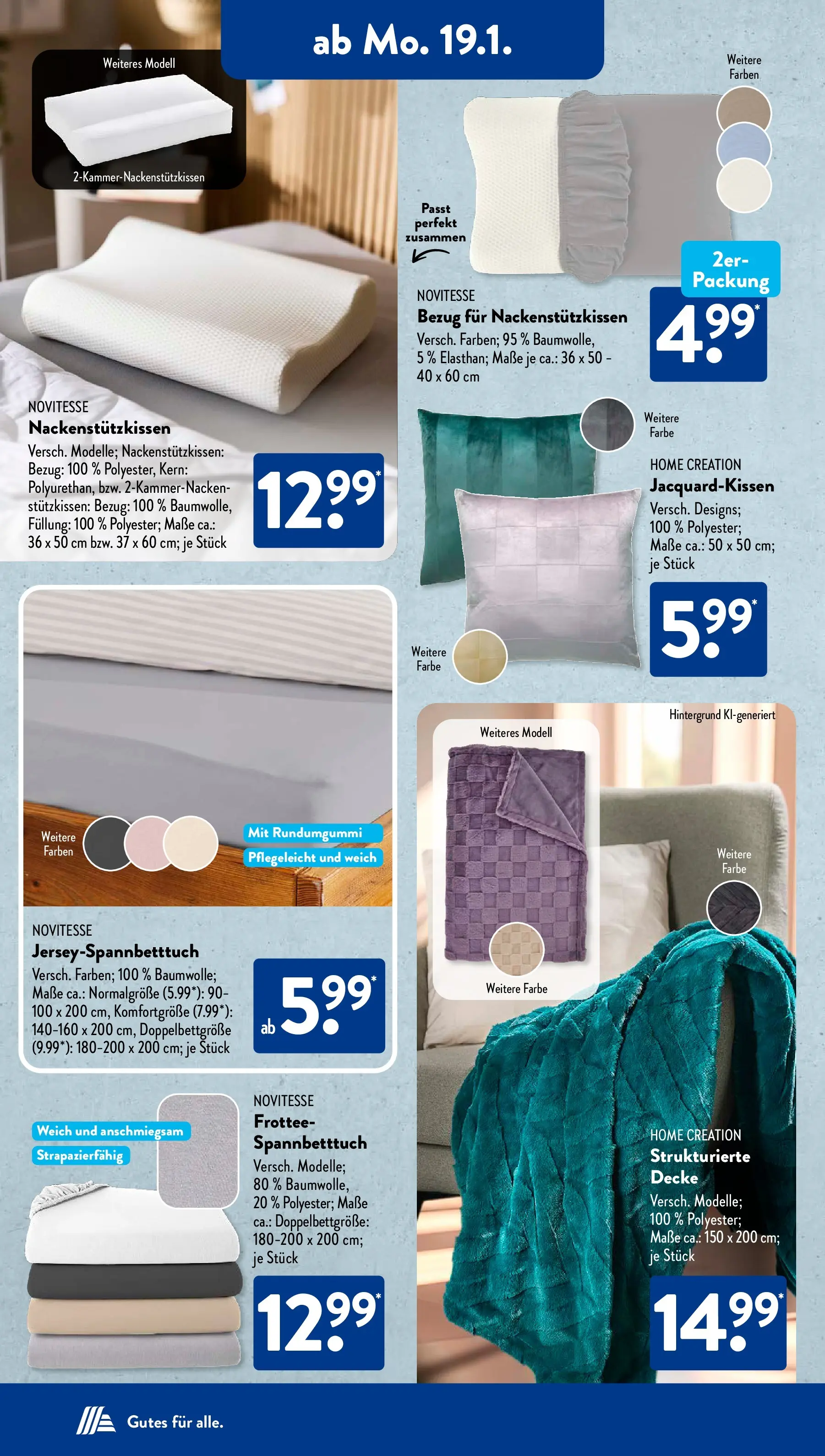 Aldi Süd Prospekt 	 (ab 19.01.2026) zum Blättern | Seite: 12 | Produkte: Decke, Home creation