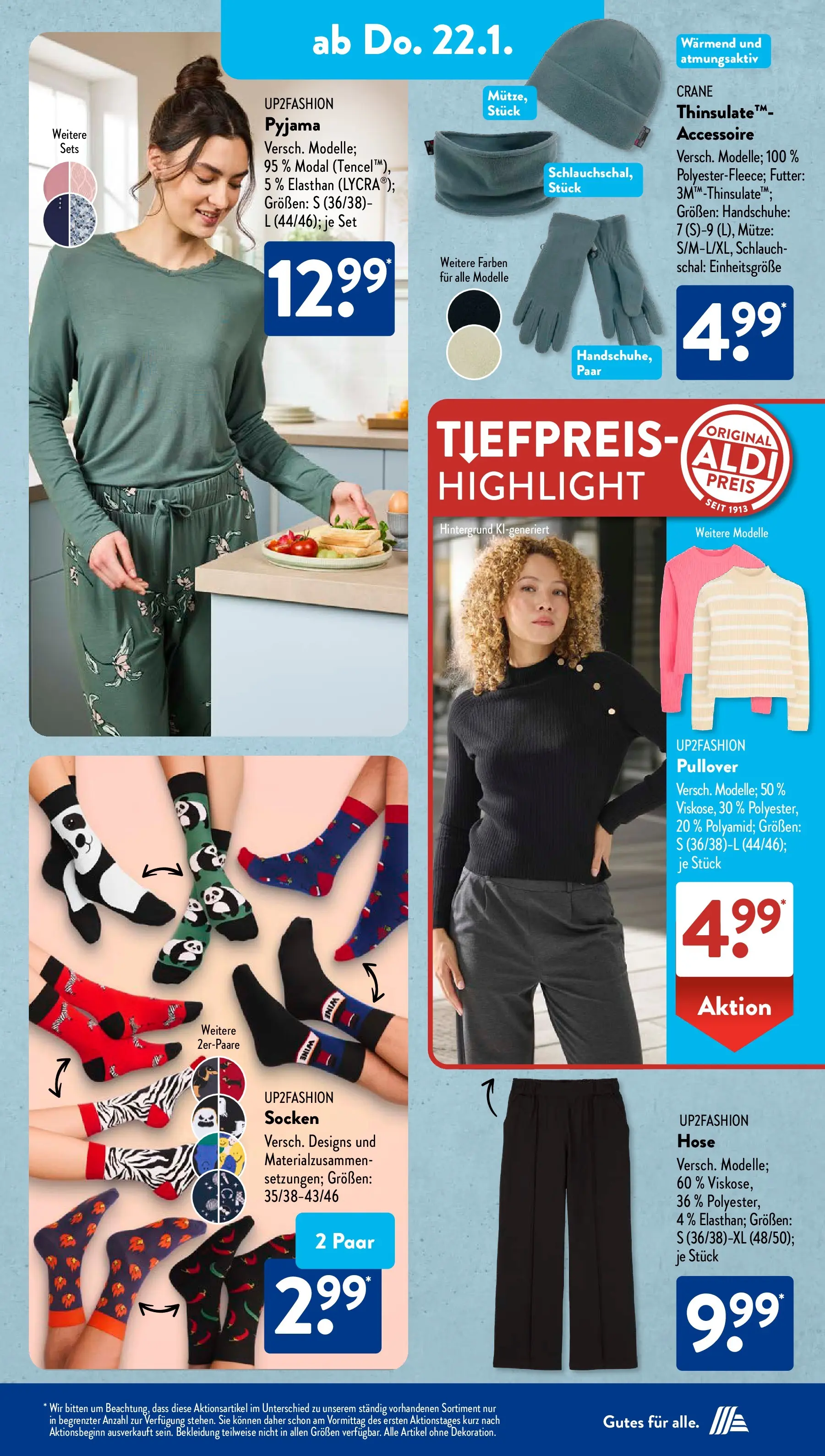 Aldi Süd Prospekt 	 (ab 19.01.2026) zum Blättern | Seite: 17 | Produkte: Up2fashion, Bekleidung, Pullover, Hose