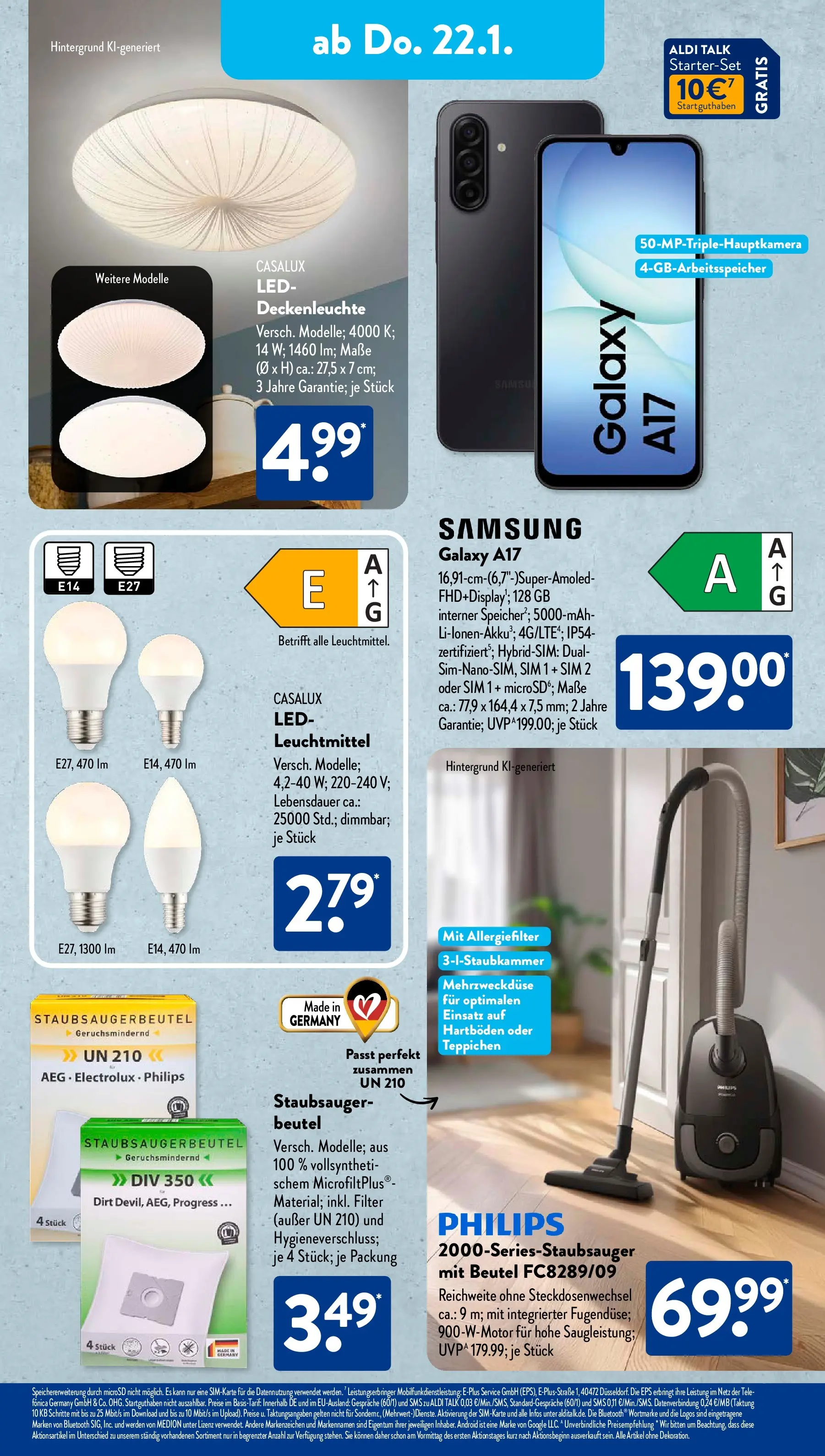 Aldi Süd Prospekt 	 (ab 19.01.2026) zum Blättern | Seite: 21 | Produkte: Philips, AEG, Staubsauger, Samsung