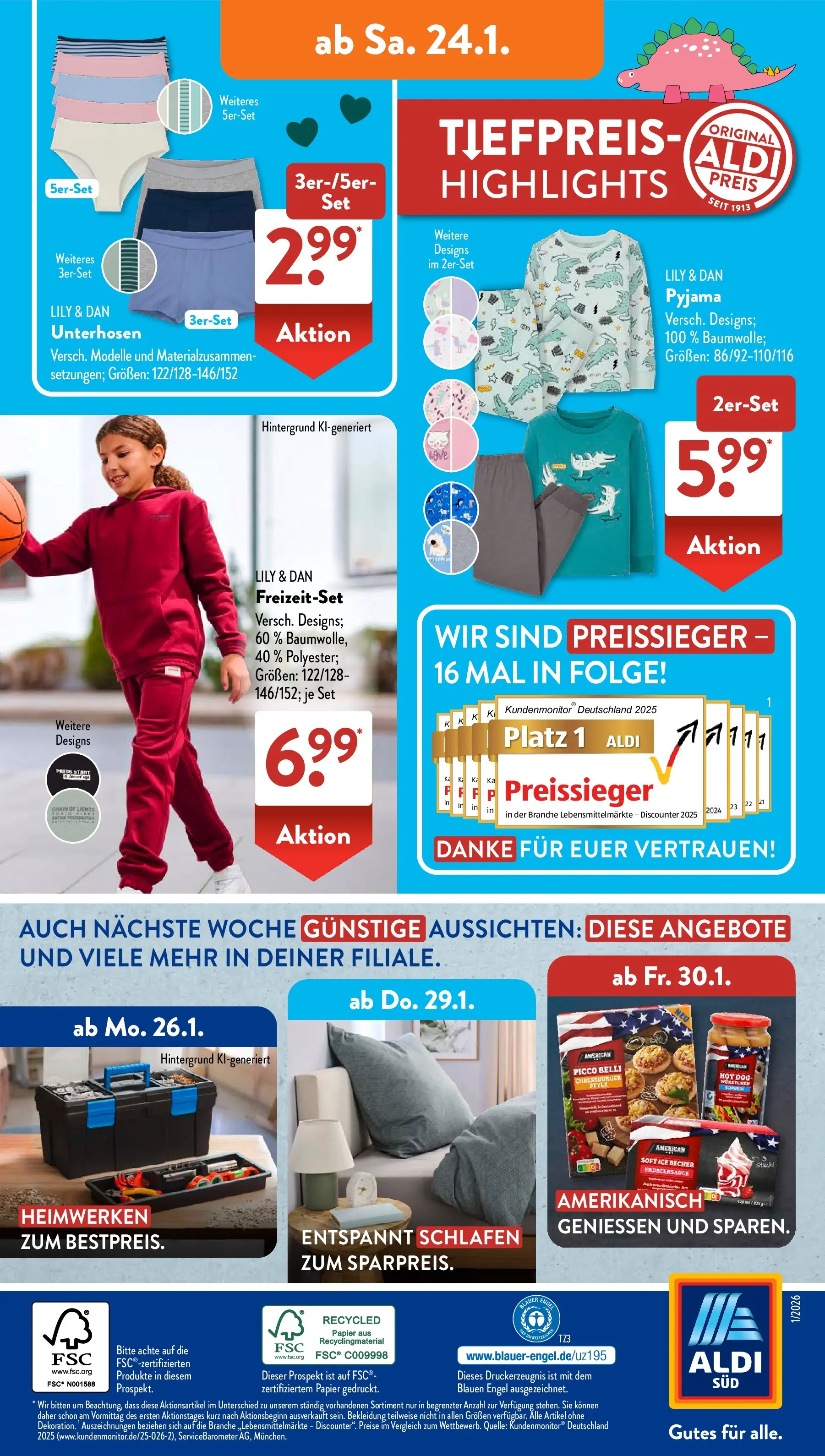 Aldi Süd Prospekt 	 (ab 19.01.2026) zum Blättern | Seite: 30 | Produkte: Bekleidung, Pyjama