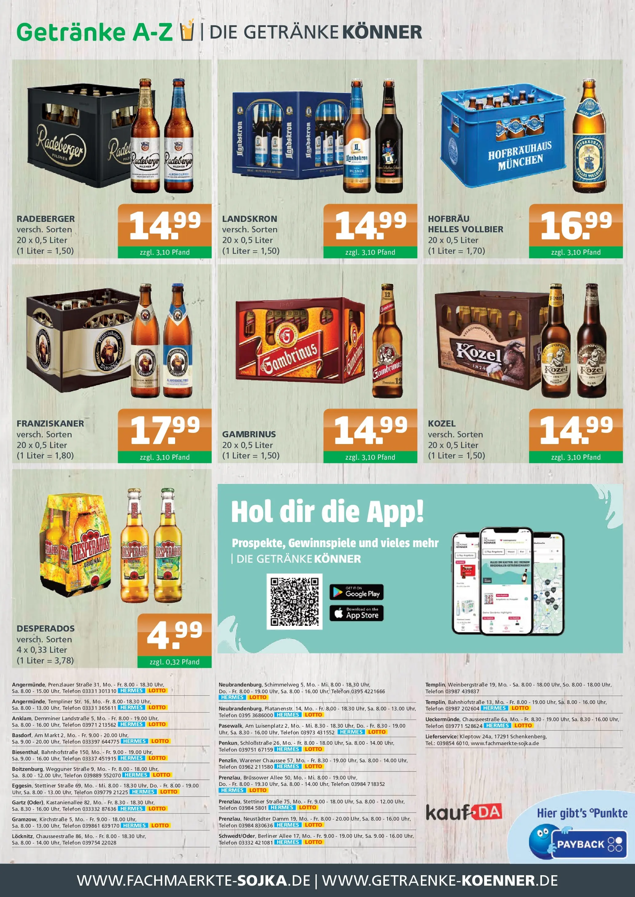 Entdecke - Getränke A-Z: Getränkeangebote (ab 18.01.2026) zum Blättern | Seite: 4 | Produkte: Berliner, Franziskaner, Desperados, Telefon