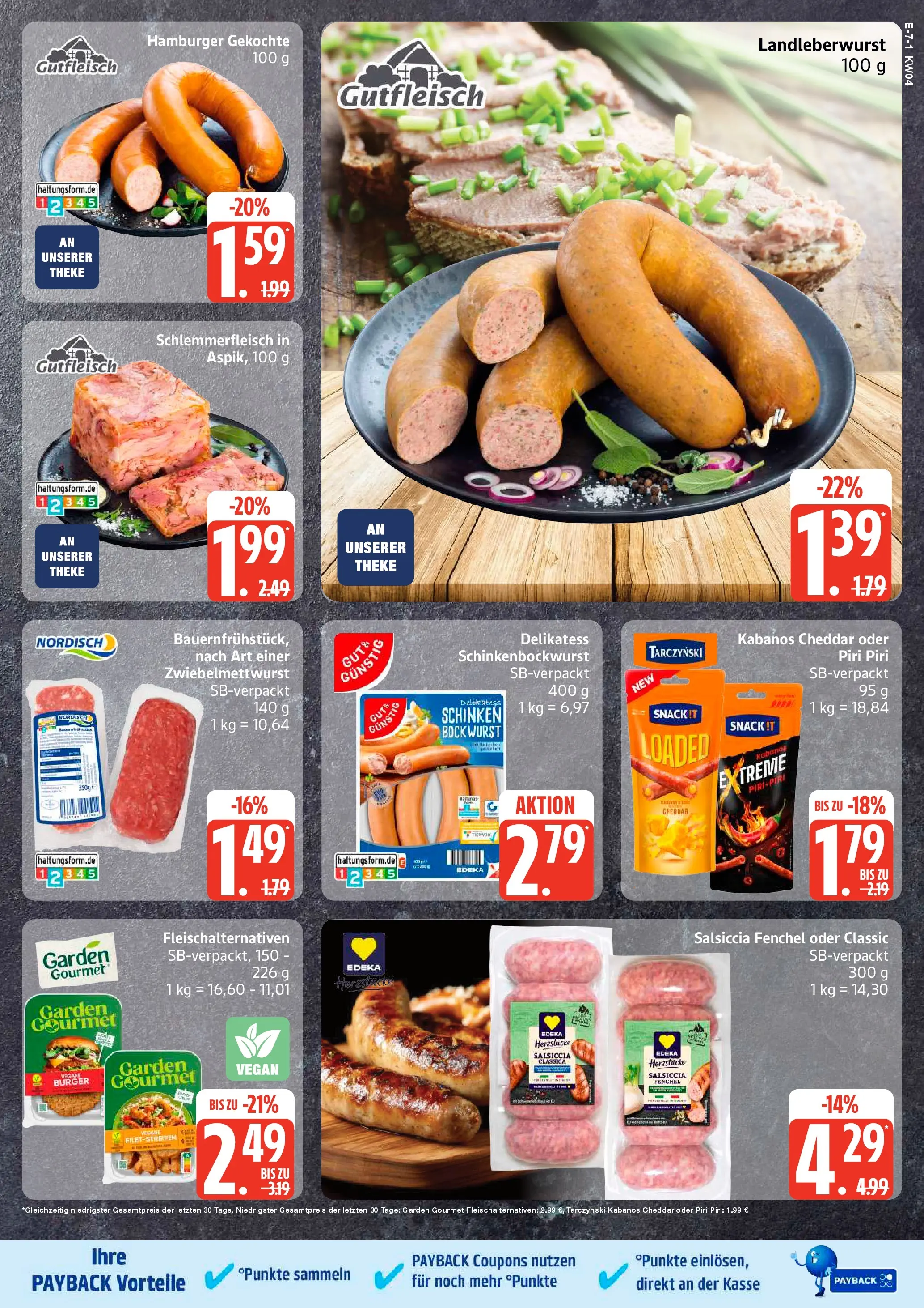Edeka prospekt Hamburg	 (ab 18.01.2026) » Angebote Online | Seite: 7 | Produkte: Bockwurst, Theke, Burger, Schinken