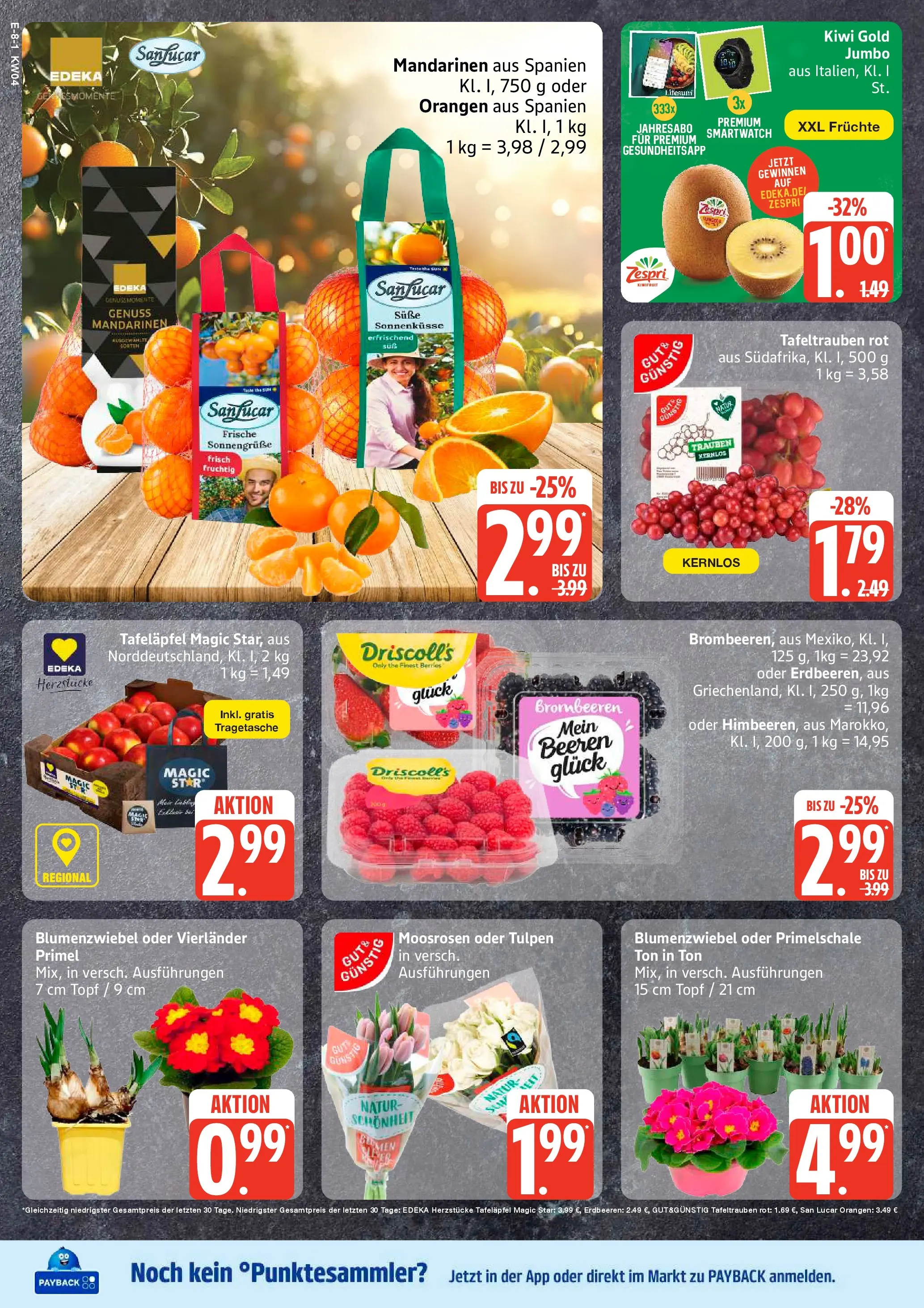 Edeka prospekt Hamburg	 (ab 18.01.2026) » Angebote Online | Seite: 8 | Produkte: Mandarinen, Orangen, Erdbeeren, Kiwi