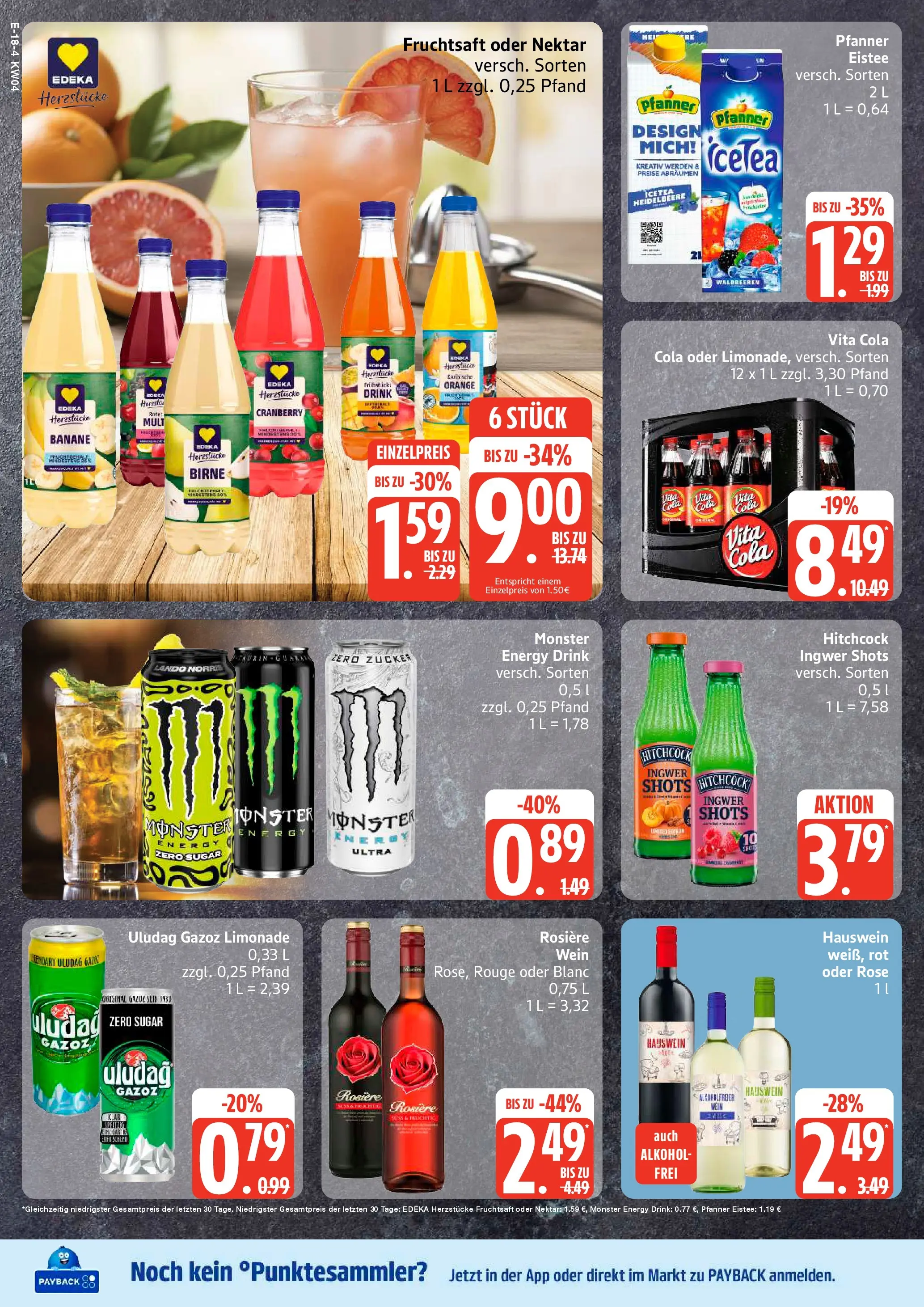 Edeka prospekt Rostock	 (ab 18.01.2026) » Angebote Online | Seite: 22 | Produkte: Energy, Pfanner eistee, Zucker, Birne