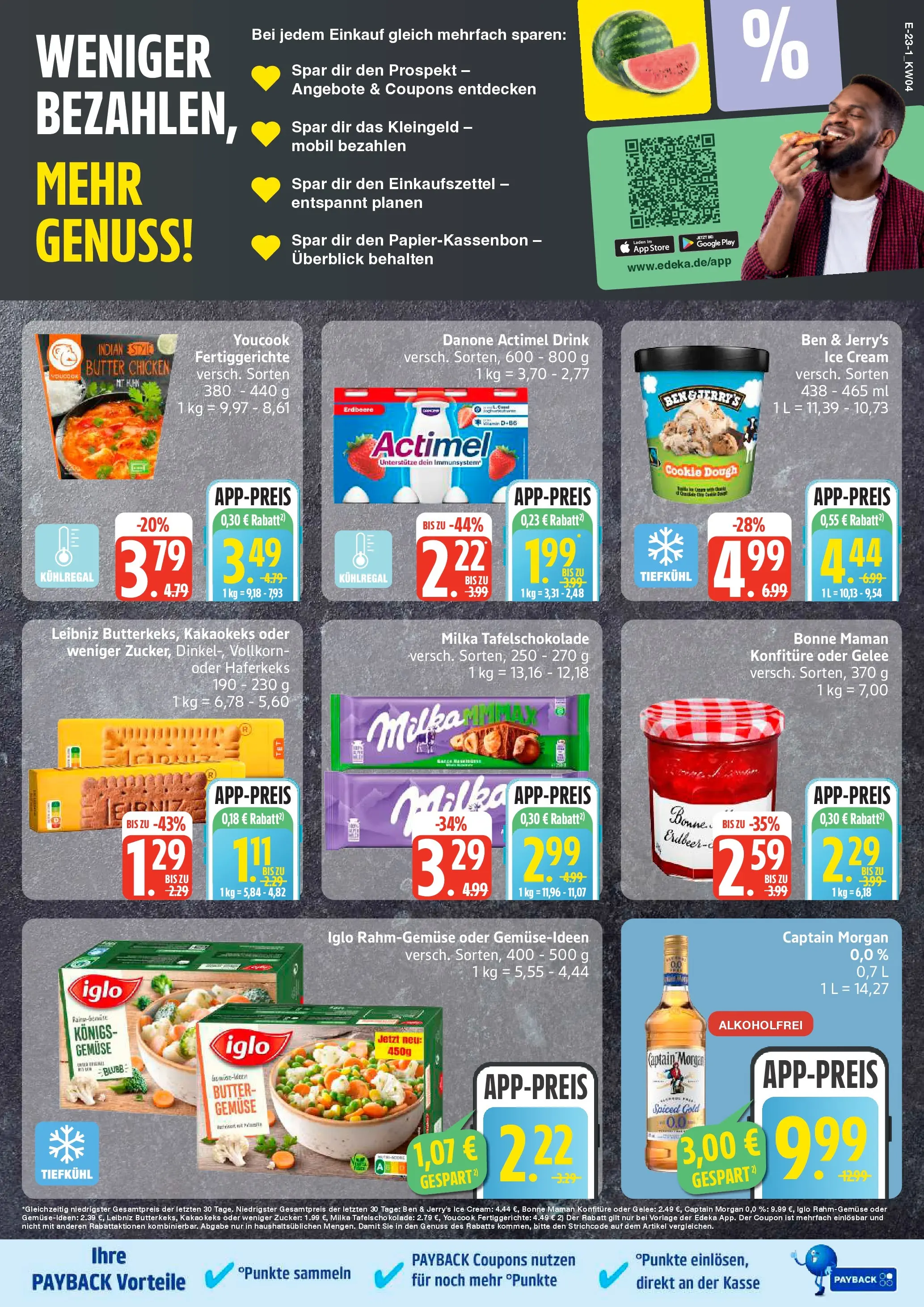 Edeka prospekt Hamburg	 (ab 18.01.2026) » Angebote Online | Seite: 23 | Produkte: Actimel, Iglo, Gemüse, Fertiggerichte