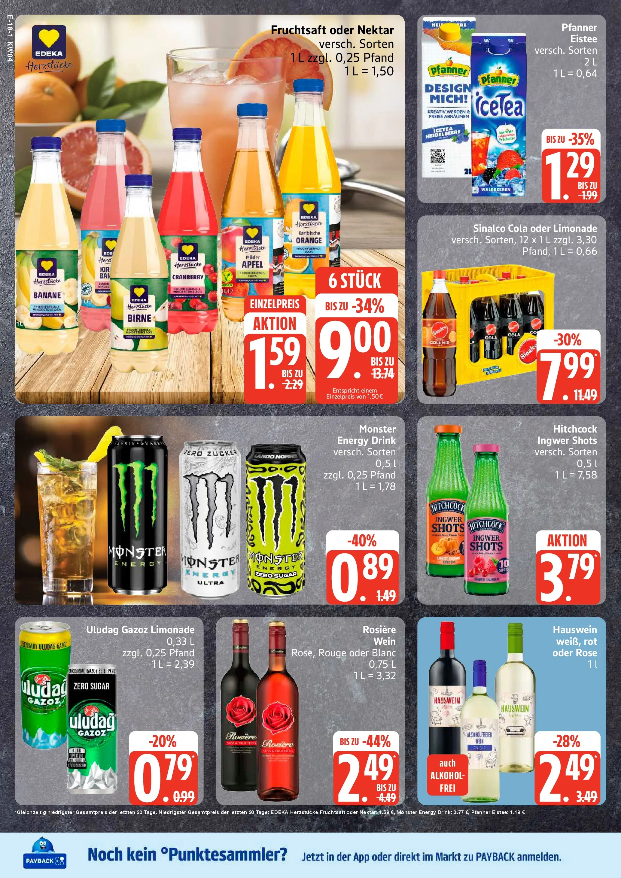 Edeka prospekt Hamburg	 (ab 18.01.2026) » Angebote Online | Seite: 18 | Produkte: Sinalco, Limonade, Birne, Wein