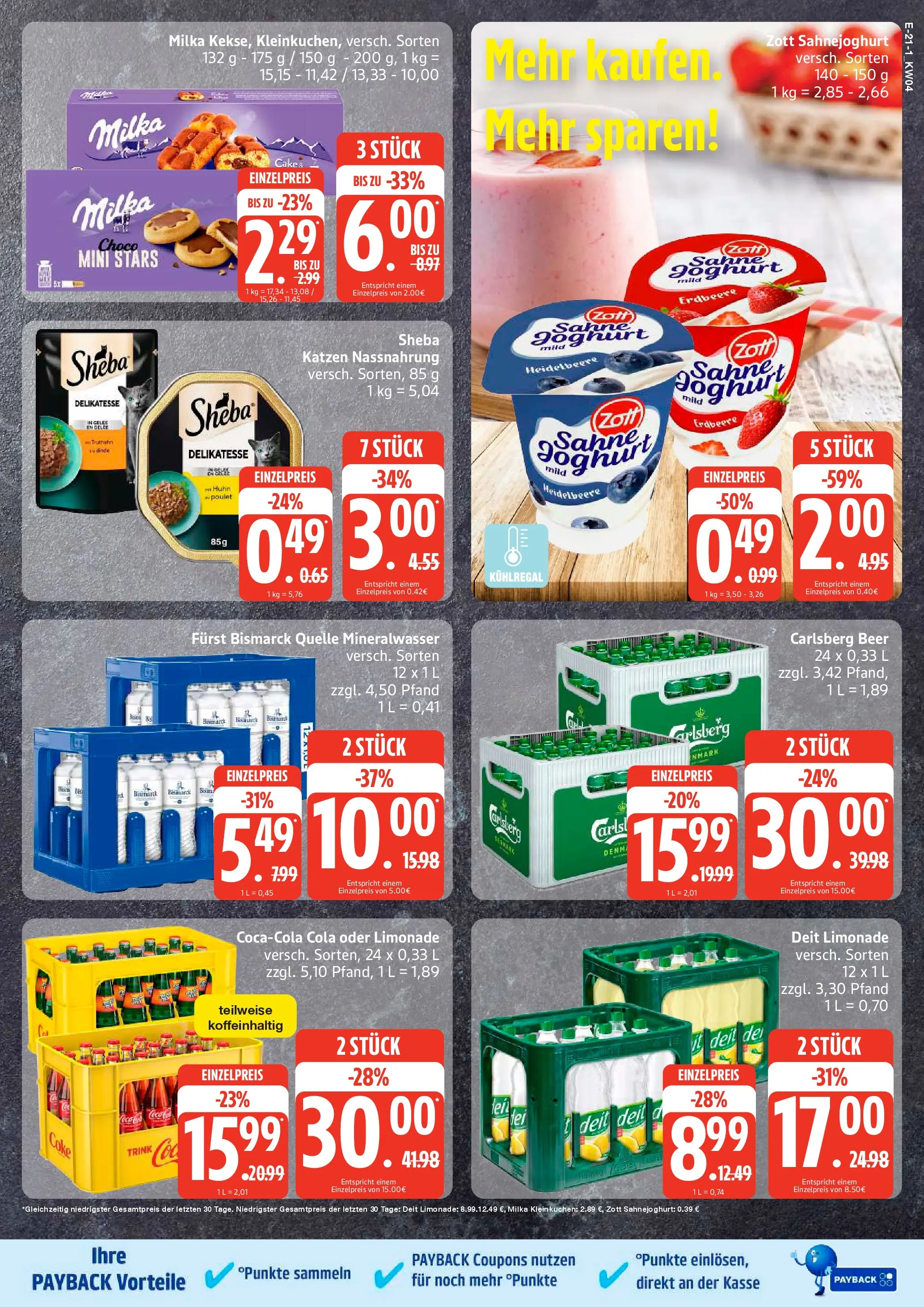 Edeka prospekt Hamburg	 (ab 18.01.2026) » Angebote Online | Seite: 21 | Produkte: Sheba, Carlsberg, Limonade, Milka