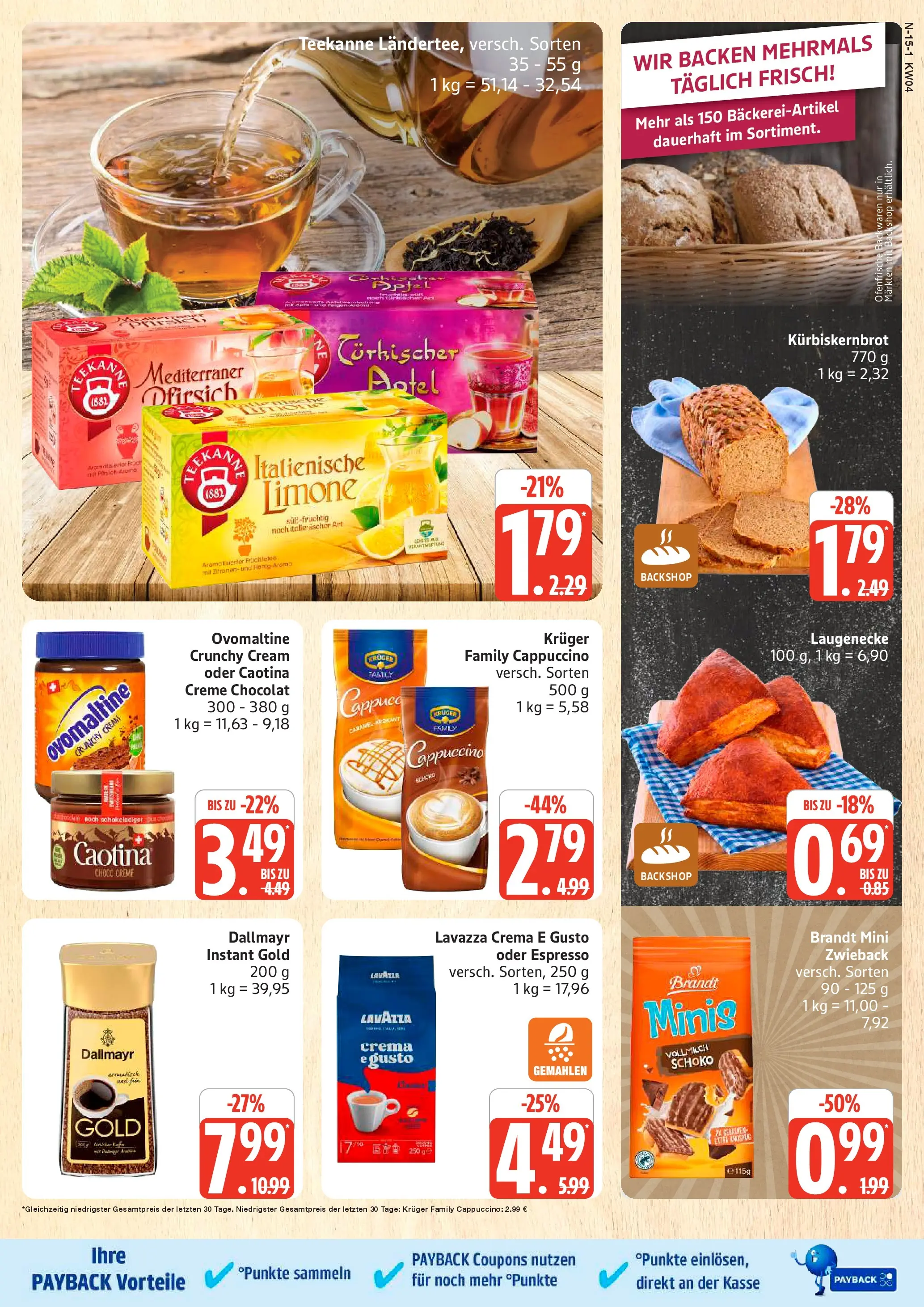 Edeka prospekt Schleswig	 (ab 18.01.2026) » Angebote Online | Seite: 15 | Produkte: Ofenfrische, Creme, Dallmayr, Teekanne